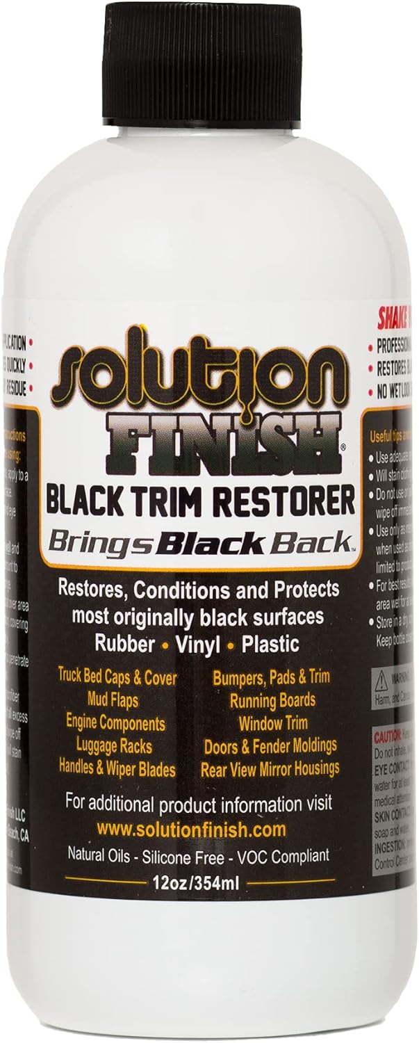 Black Plastic & Vinyl Trim Restorer - Use for Car and Truck Detailing, No Wet Lo...