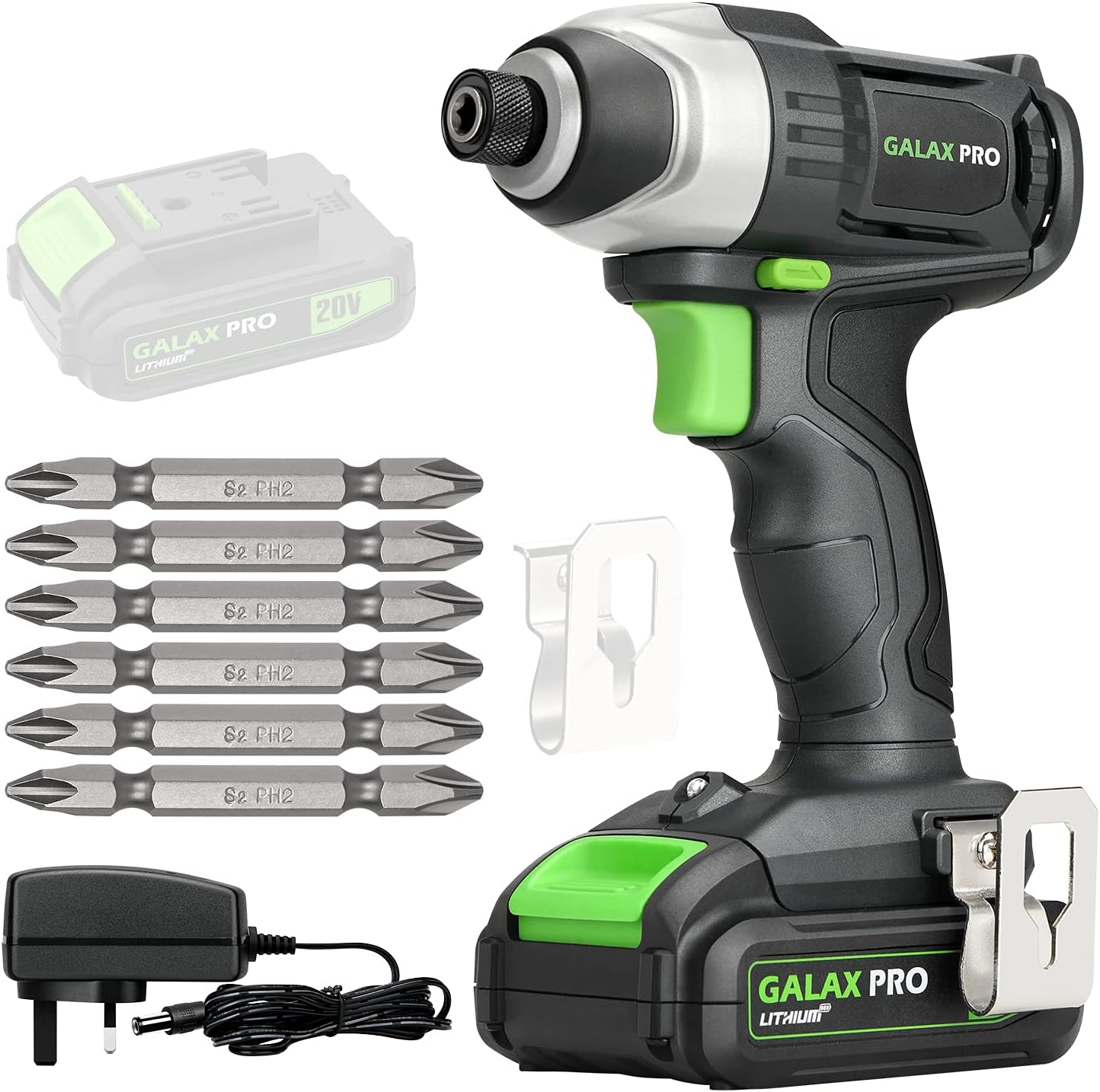 GALAX PRO Cordless Impact Driver 20V, Variable Speed (0-2800RPM),with LED Work L...