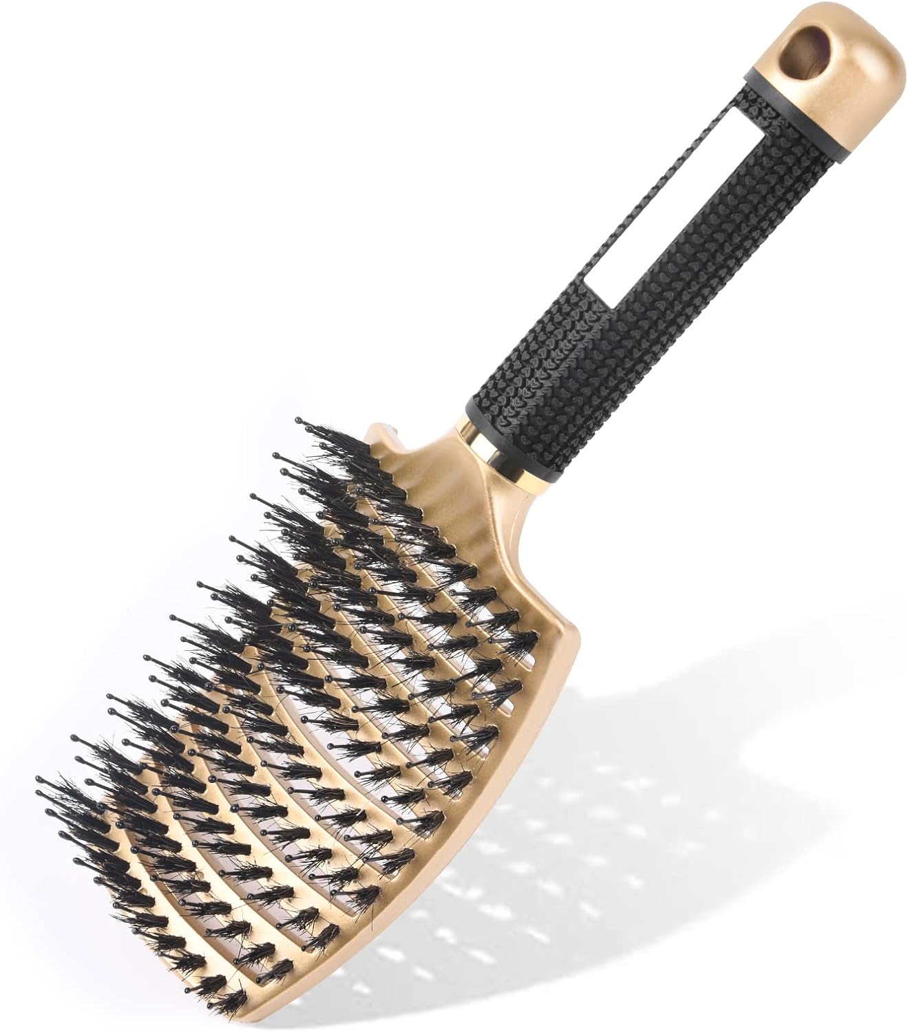 URAQT Hair Brush, Boar Bristle Paddle Hairbrush for Women, Soft Massage Hair Com...