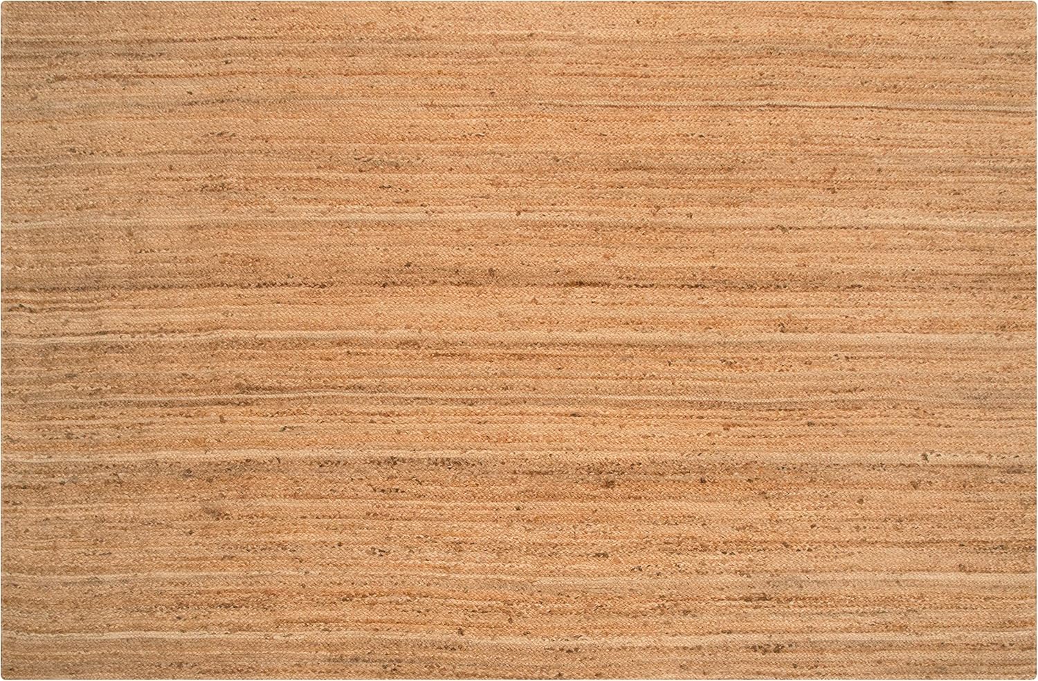 Hausattire Hand Woven Jute Braided Area Rug, 9’x12’ – Natural, Reversible Boho R...