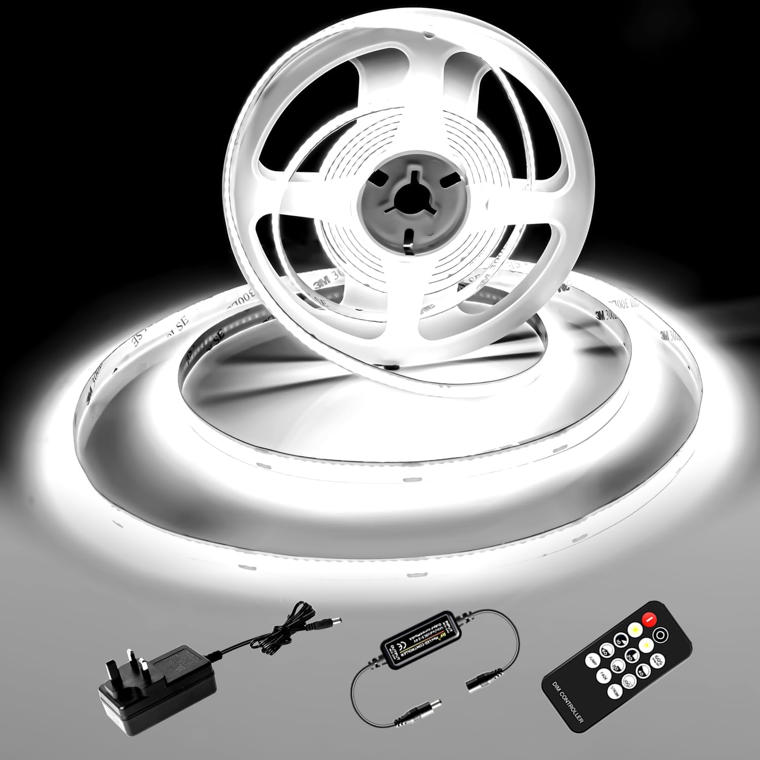 luktix COB LED Strip 2M,6000K Cool White LED Strips, 24V Dimmable LED Strip Ligh...