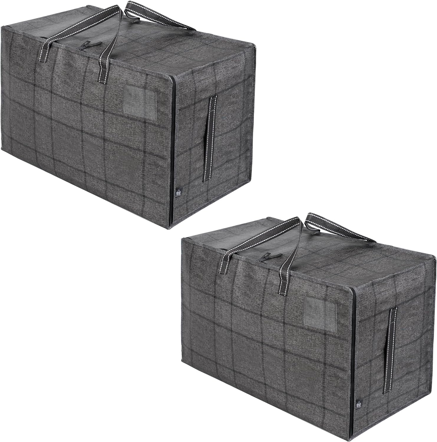 VENO 2 Pack Heavy-Duty Oversize Large Storage Bag Organizer with Zips and Tag Po...