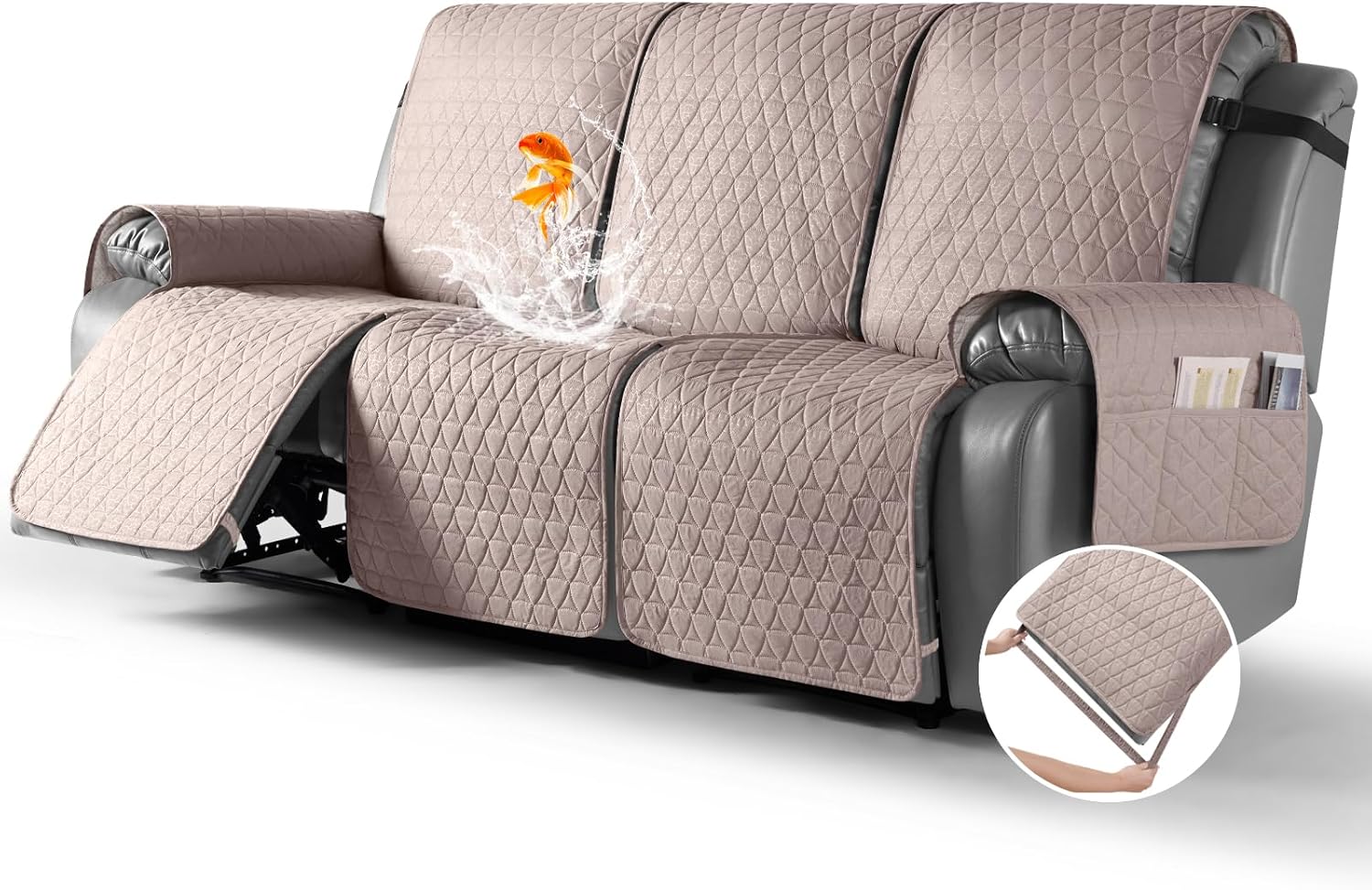 TAOCOCO 100% Waterproof Recliner Sofa Cover-Non Slip Split Couch Covers for Recl...
