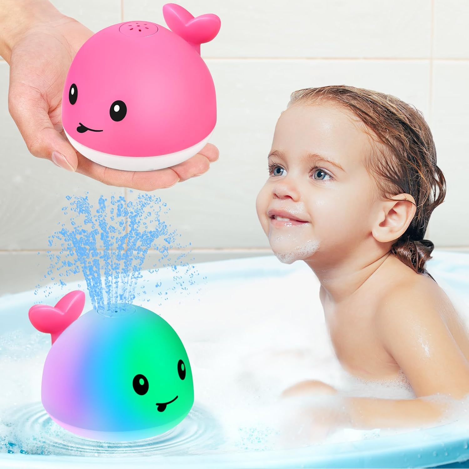 Gigilli Light up Whale Bath Toys for Babies 6-12 12-18 Months or Kids Ages 1-3,...