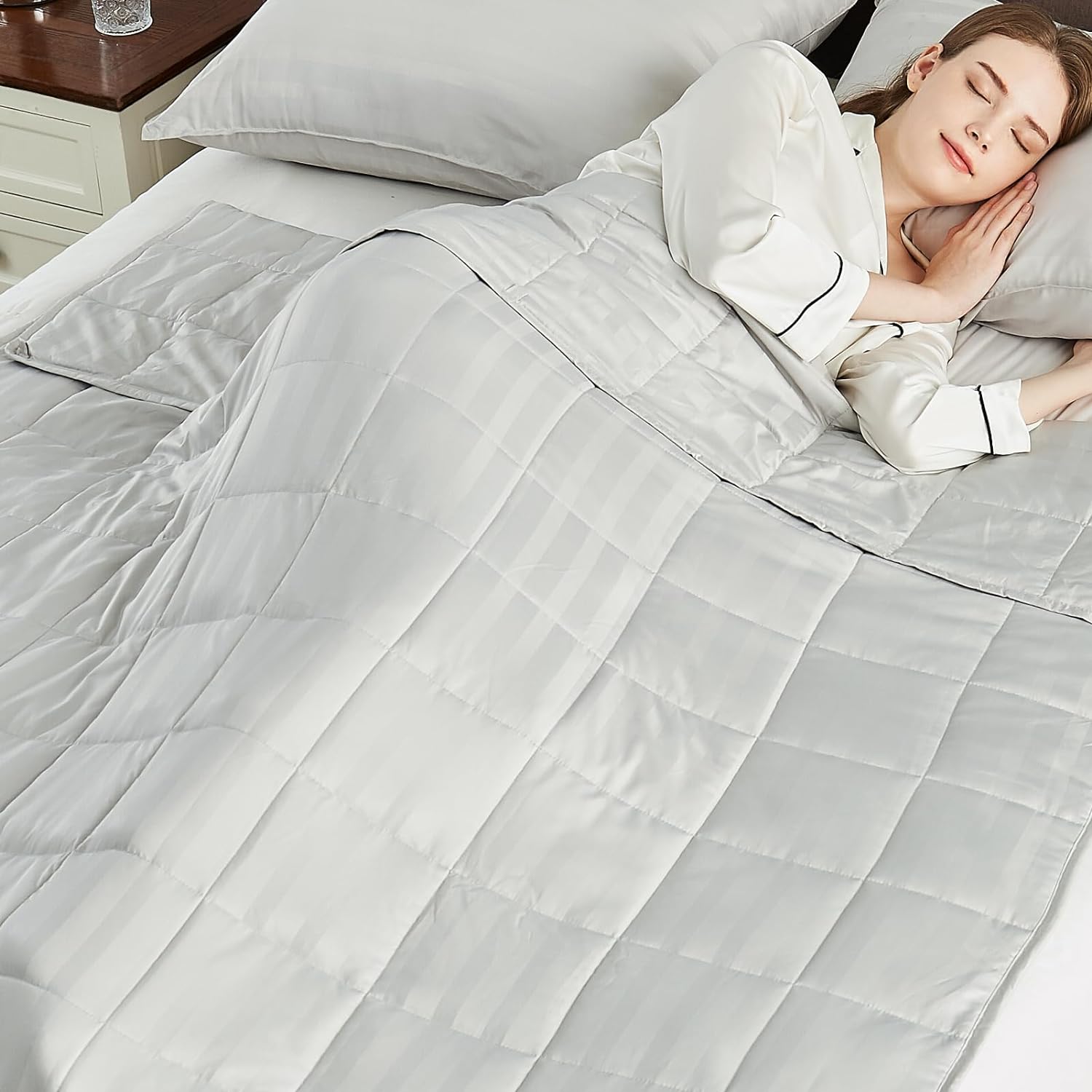 anfie Weighted Blanket(88"x104" 30lbs),Ultra Soft and Cozy Cooling Weighted Blan...