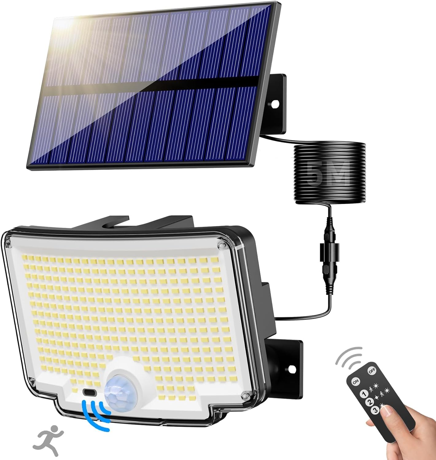 nipify Solar Lights Outdoor,[310LED/3 Mode & Remote] Solar Security Lights Outdo...