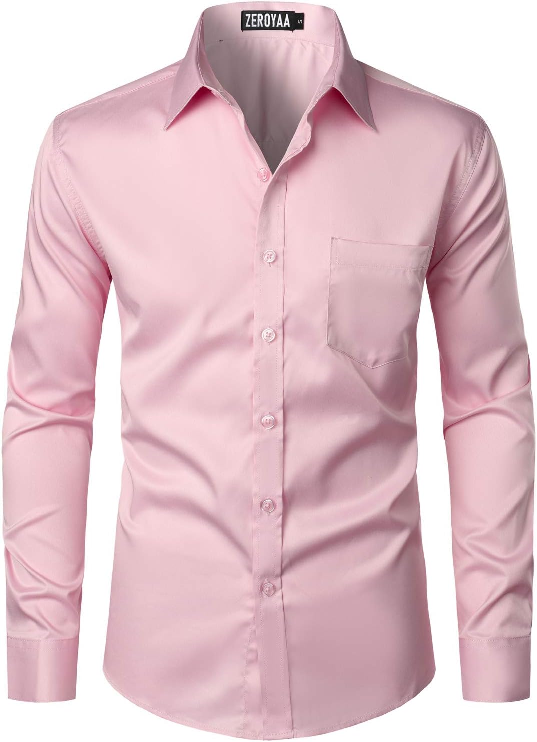 ZEROYAA Men's Urban Stylish Casual Business Slim Fit Long Sleeve Button Up Dress...