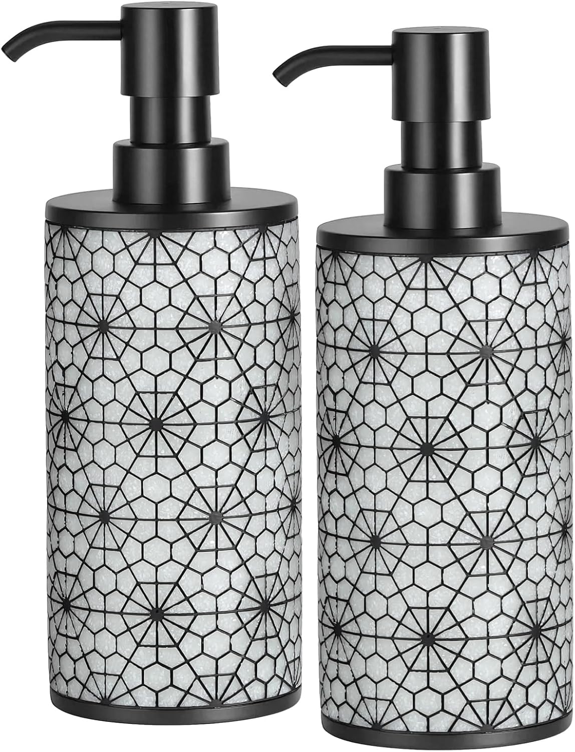 Shinowa Hand Soap Dispenser, 2 Pack Resin Bathroom Soap Dispenser, Refillable Li...