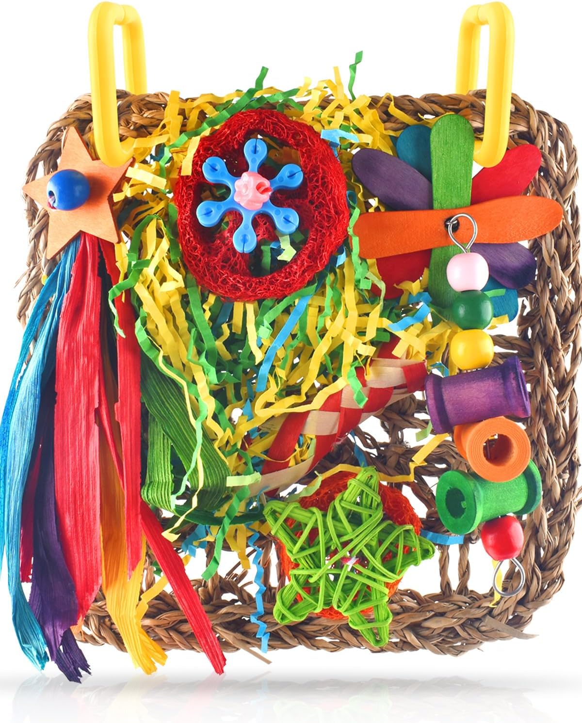 Cockatiel Toys, ERKOON Bird Budgie Toys Foraging Toys Hanging Bird Toys for Love...