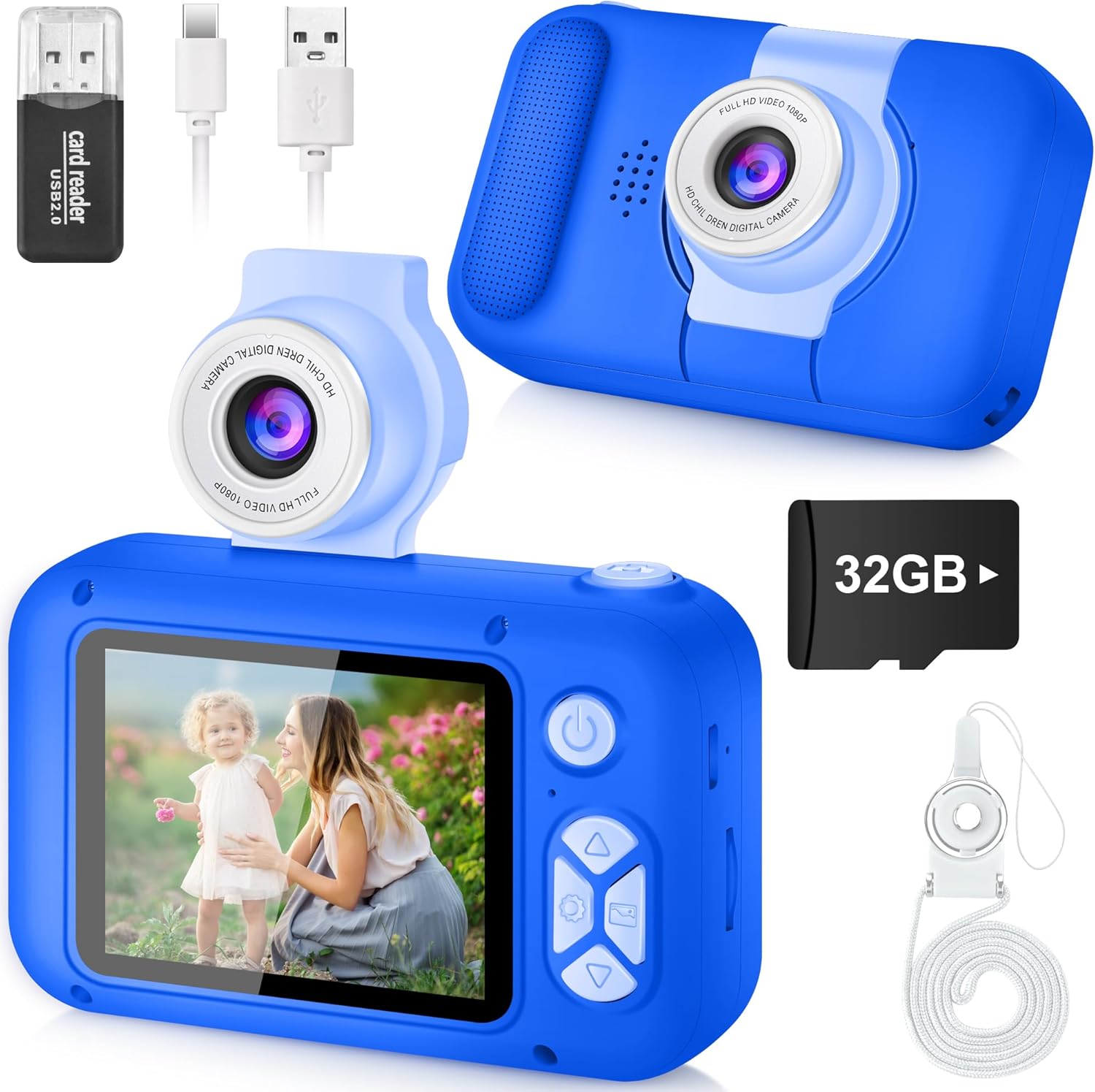 Kid Camera,ARNSSIEN Camera for Kid,2.4in IPS Screen Digital Camera,180°Flip Len...
