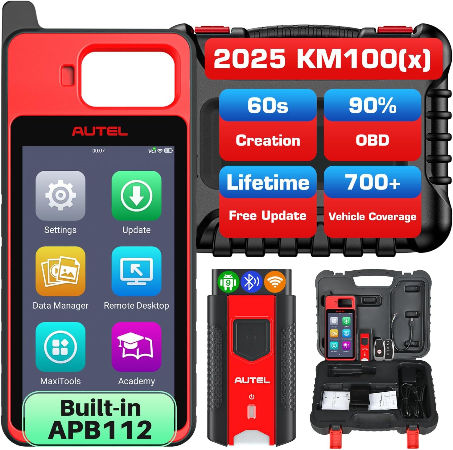 Autel MaxiIM KM100 (X) Scanner, 2025 New Same as KM100 KM100E, Lifetime Free Upd...