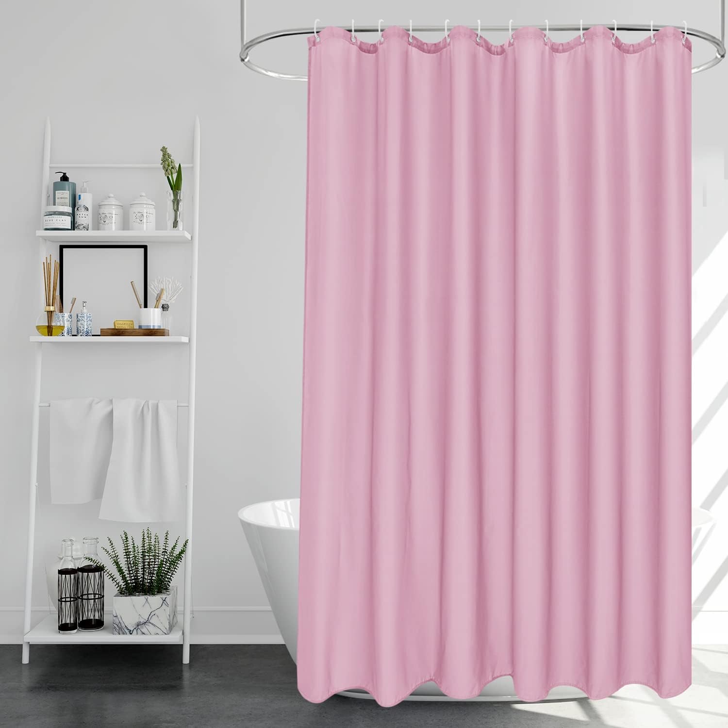 EurCross Pink Shower Curtains Mould Proof Resistant Washable, Quick Dry Water-re...