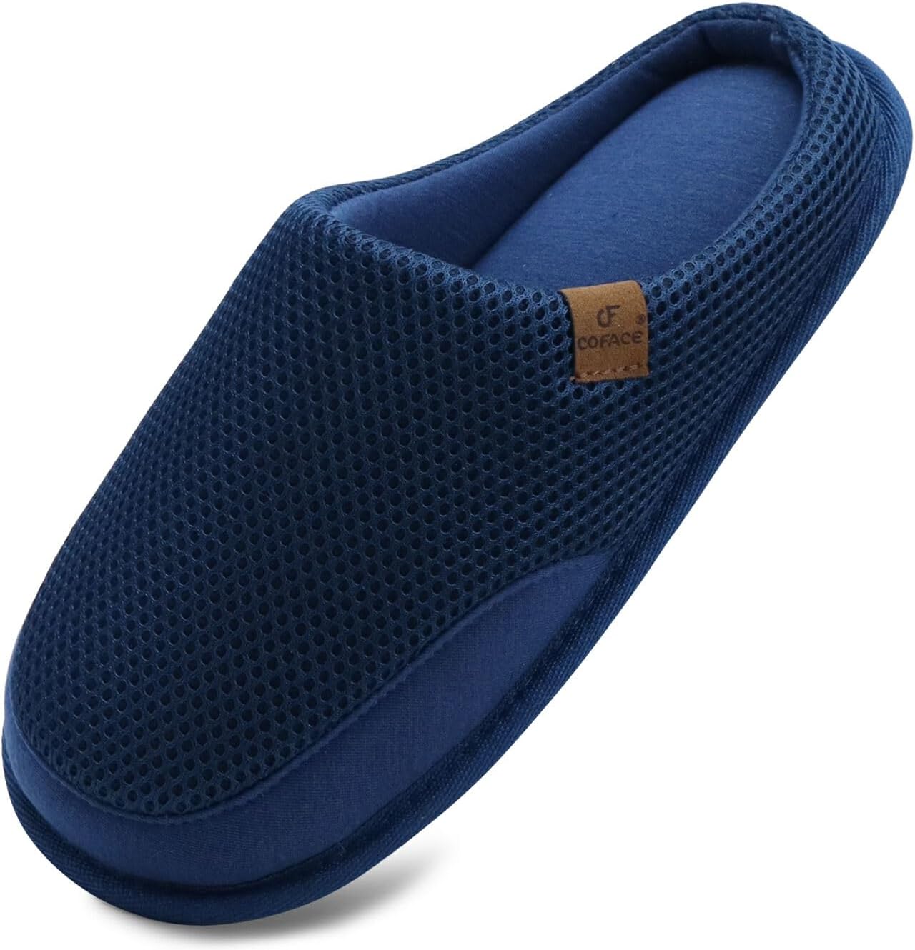 COFACE Mens Cozy Memory Foam Scuff Slippers Casual Slip On Warm House Indoor/Out...