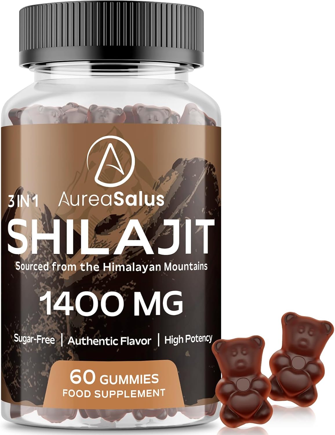 Shilajit Gummies 1400mg, Shilajit Supplement with Chaga and Ashwagandha, Origina...