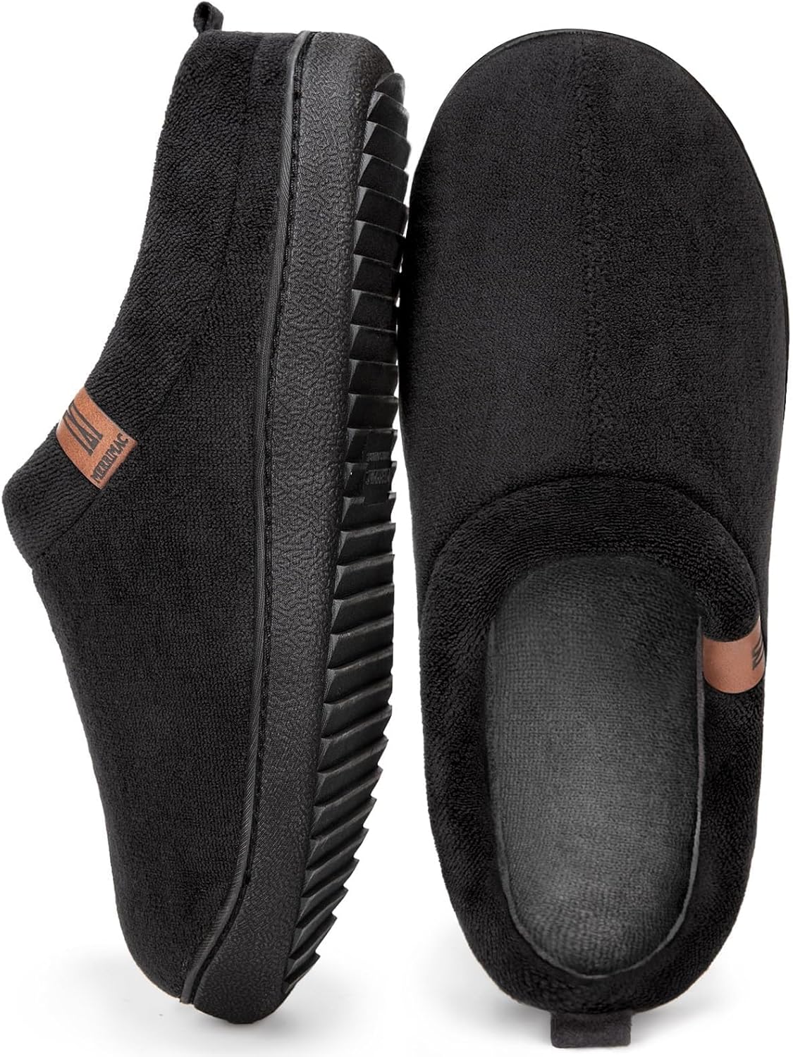 MERRIMAC Men's Slip-on Slippers Comfy Memory Foam Non-slip Indoor House Shoes 10...