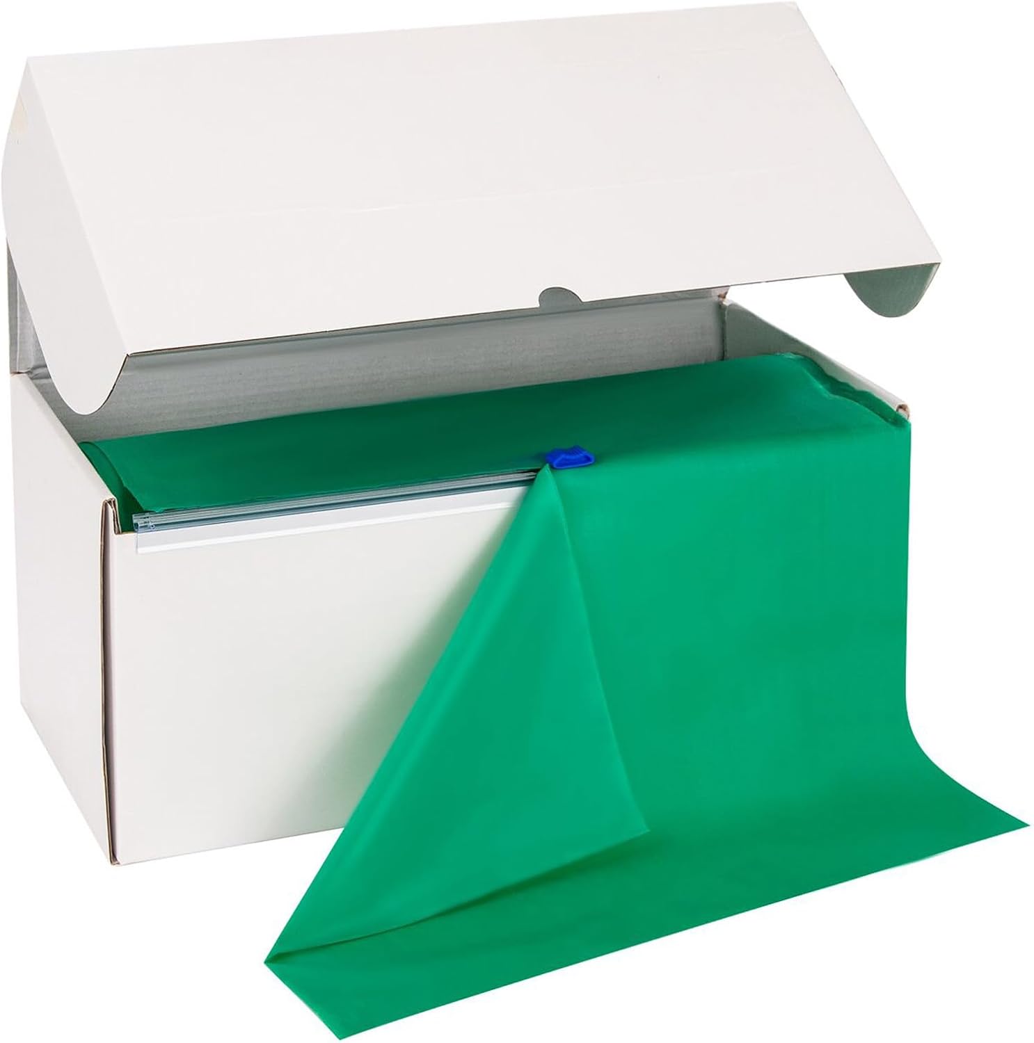 WDF 54 Inch X 300 Feet Christmas Table Cover Roll with Cutter Box-Green Plastic...