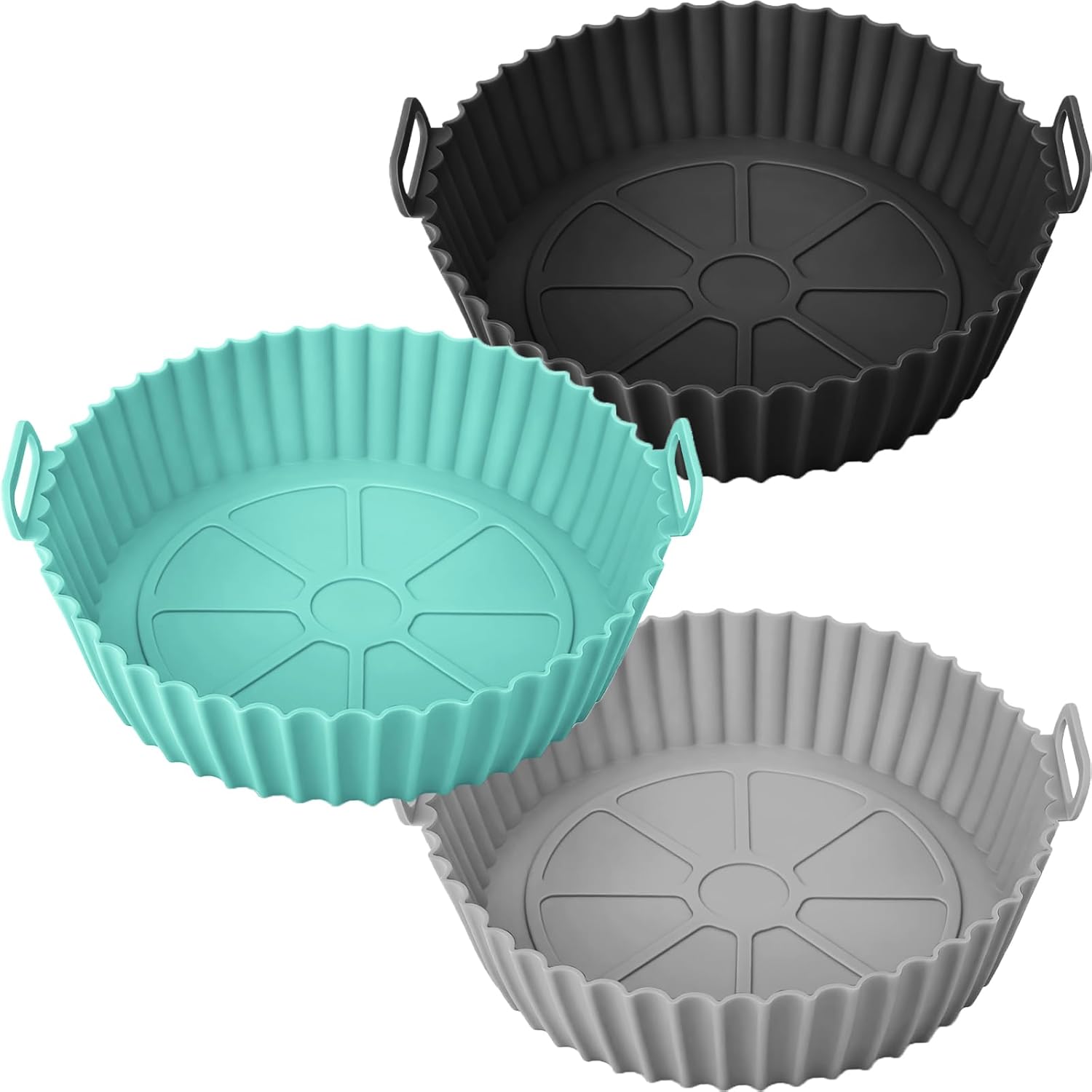Air Fryer Liners, 3 Pack Reusable Silicone AirFryer Liners, Air Fryer Accessorie...
