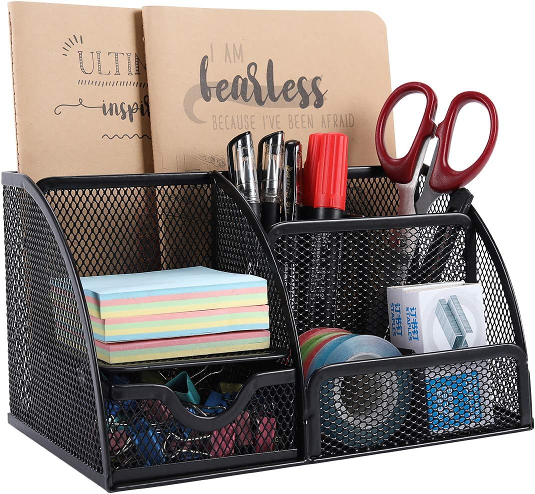 EasyPAG Office Mesh Desk Tidy Versatile Stationery Storage Desktop Organiser Pen...