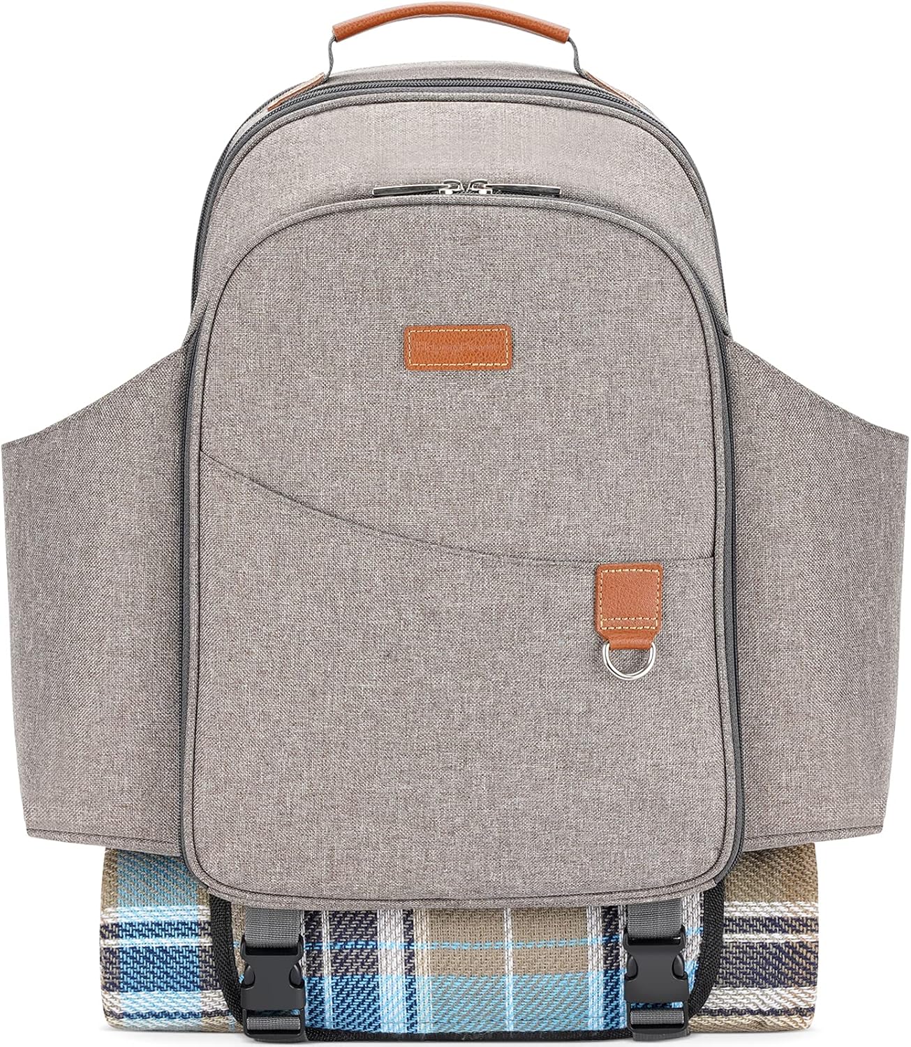 HappyPicnic Insulated Picnic Backpack for 2 Persons with Full Set of Tablewares,...