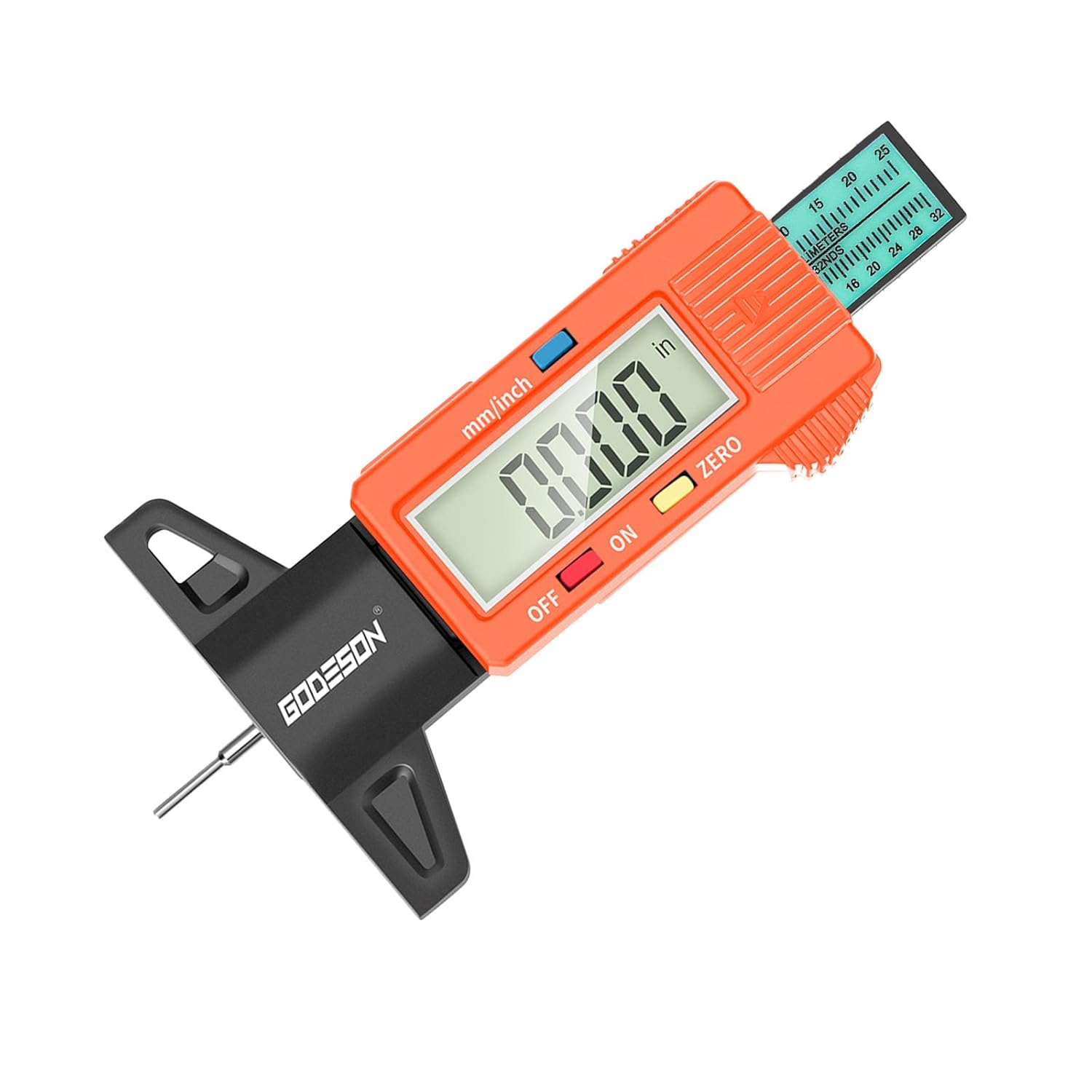 Digital Tyre Tread Depth Gauge UK, GODESON Tyre Depth Gauge UK 0-25.4mm/Inch,Lar...