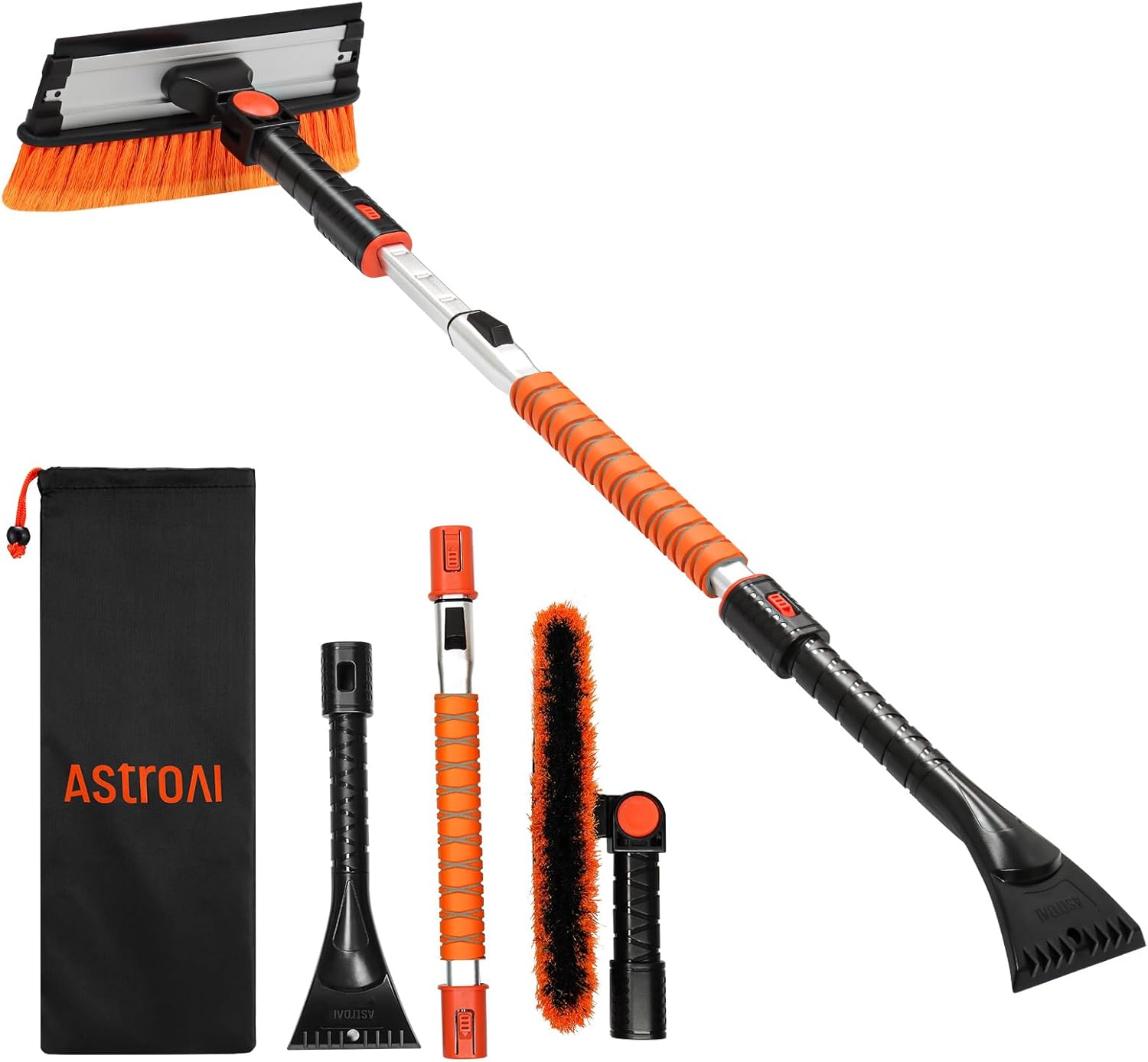 AstroAI 47.2" Ice Scrapers for Car Windshield, 3 in 1 Sturdy Snow Brush with Squ...