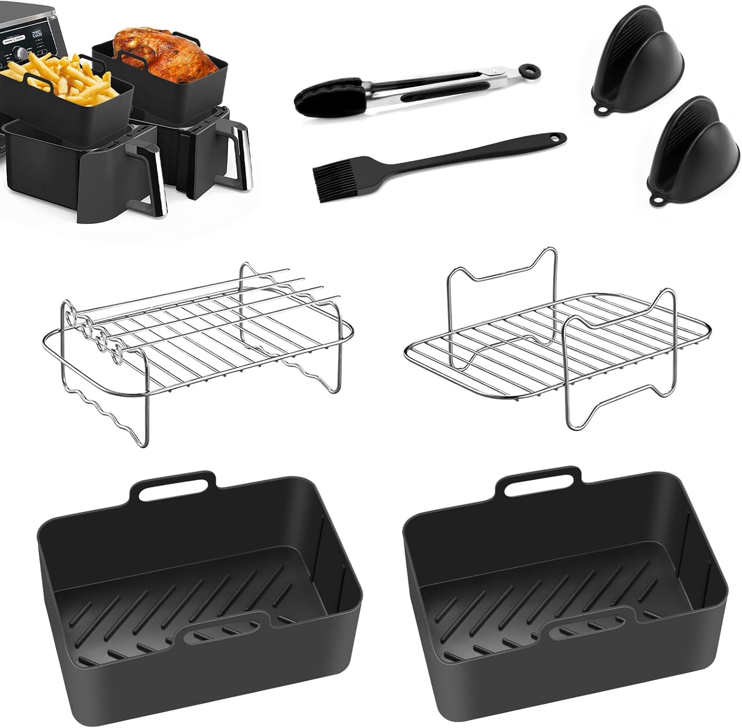 Immver Air Fryers Accessories for Ninja Dual Air F...