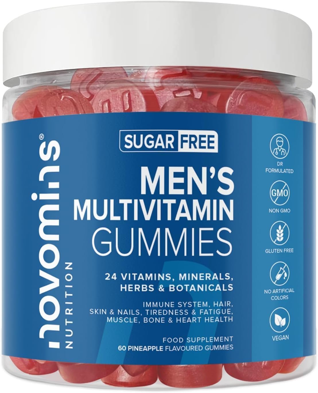 Novomins Multivitamin Gummies for Men – 24 Essential Multi Vitamins and Minerals...