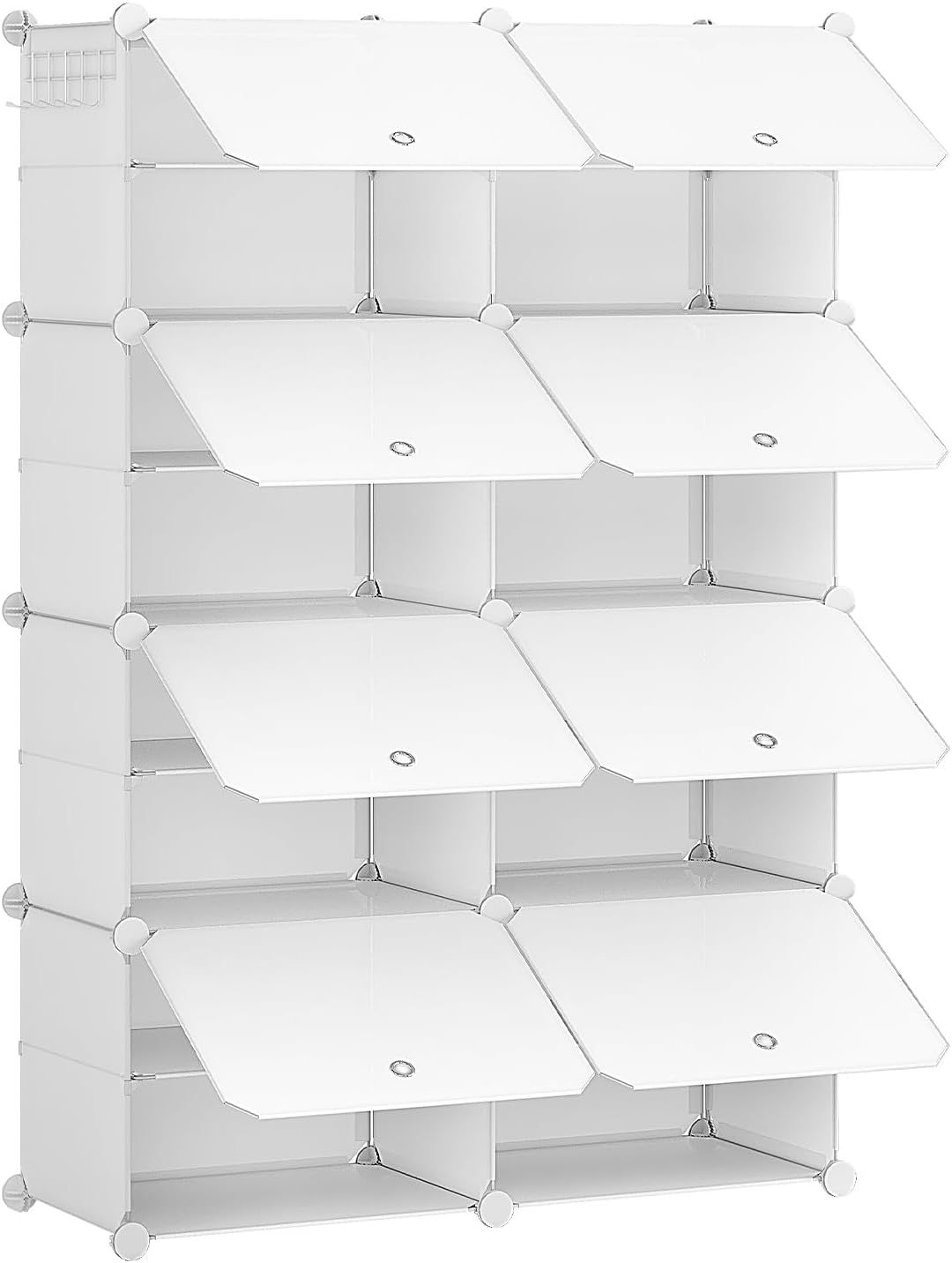 HOOBRO Shoe Rack, 8 Cubes Shoe Organizer with Doors, Plastic Panel Shoe Storage...