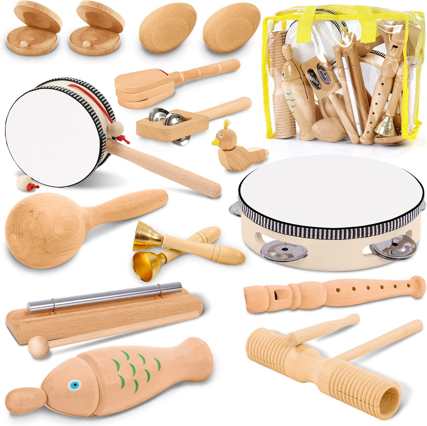 Jojoin Kids Musical Instruments - 20 PCS Baby Musical Instrument Toys - Wooden P...