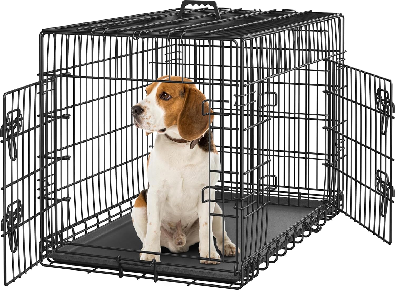 Yaheetech 36 inch Dog Crate Double Door Dog Crate w/Divider for Puppy to Adult C...