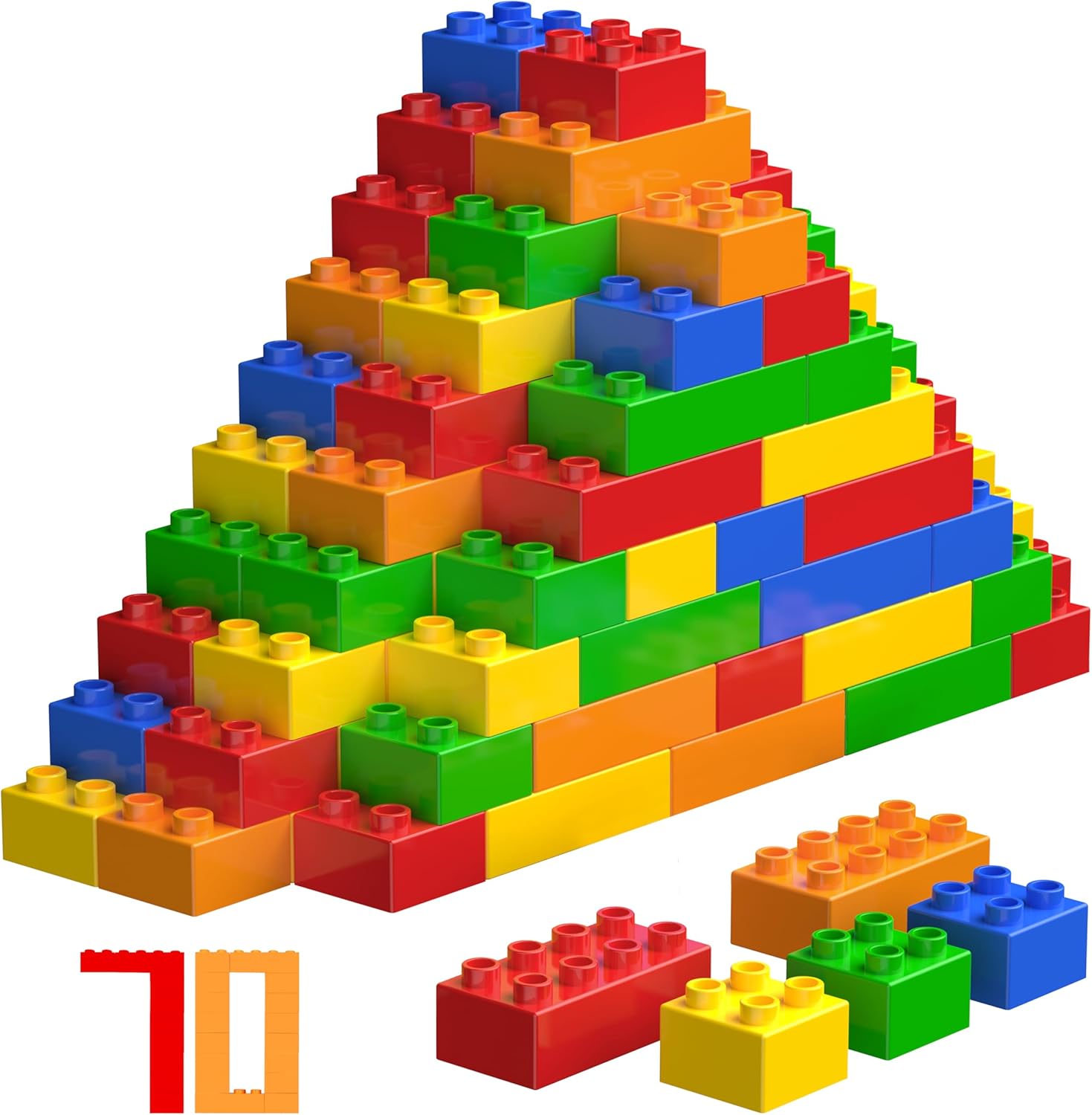 WYSWYG Big Building Blocks Sets for Age 3-5, Large Building Bricks Compatible wi...