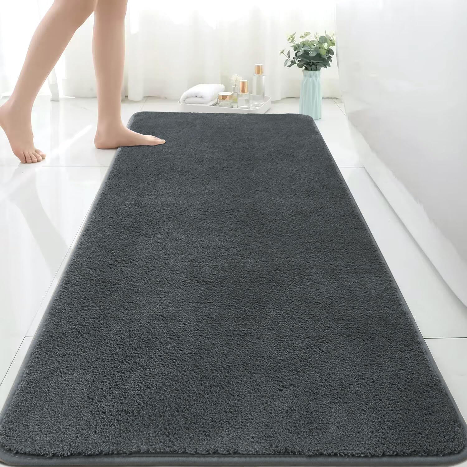 Extra Large Bath Mat 150x60 cm Microfiber Bath Mats for Bathroom Absorbent Bathr...