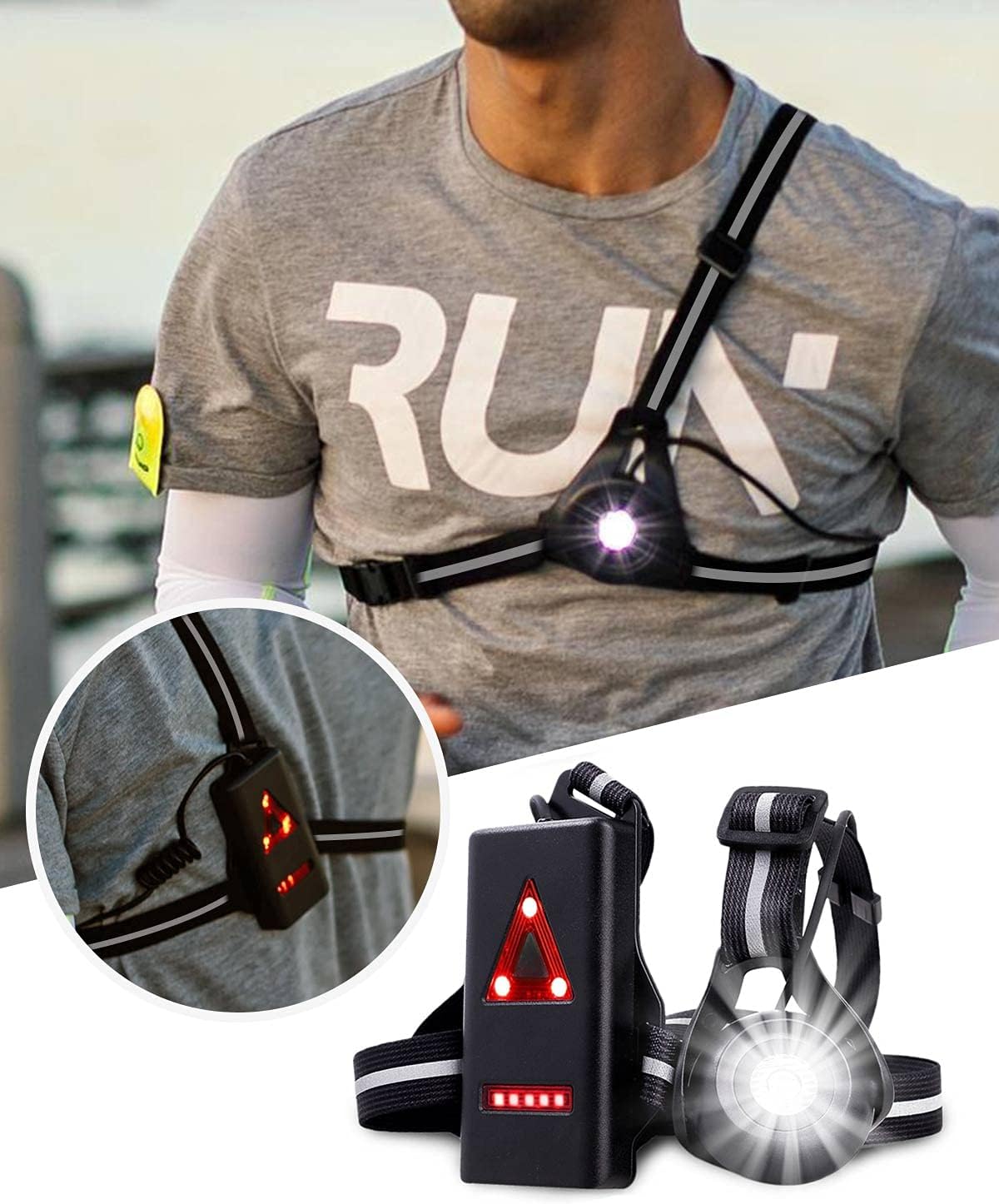 Running Lights for Runners Chest LED Lamp Running Torch Light Dog Walking Torch...