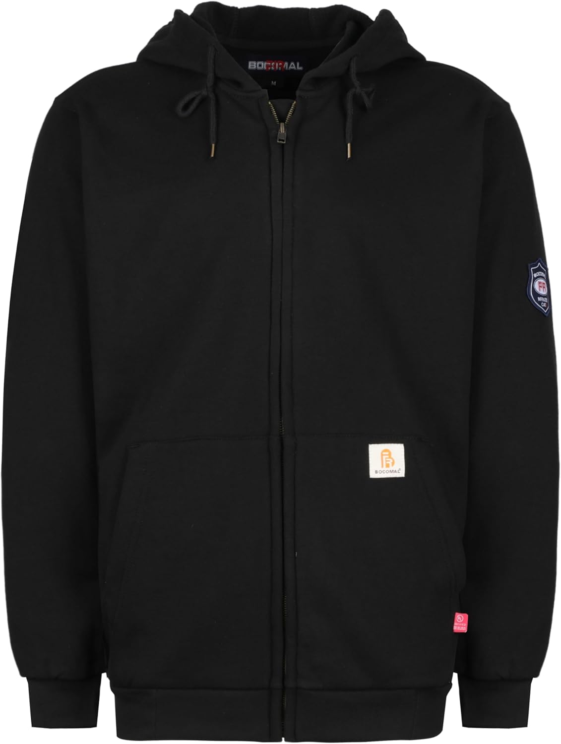 BOCOMAL FR Hoodies Zipper Front 10.5oz Cotton Fleece Flame Resistant Hooded Swea...