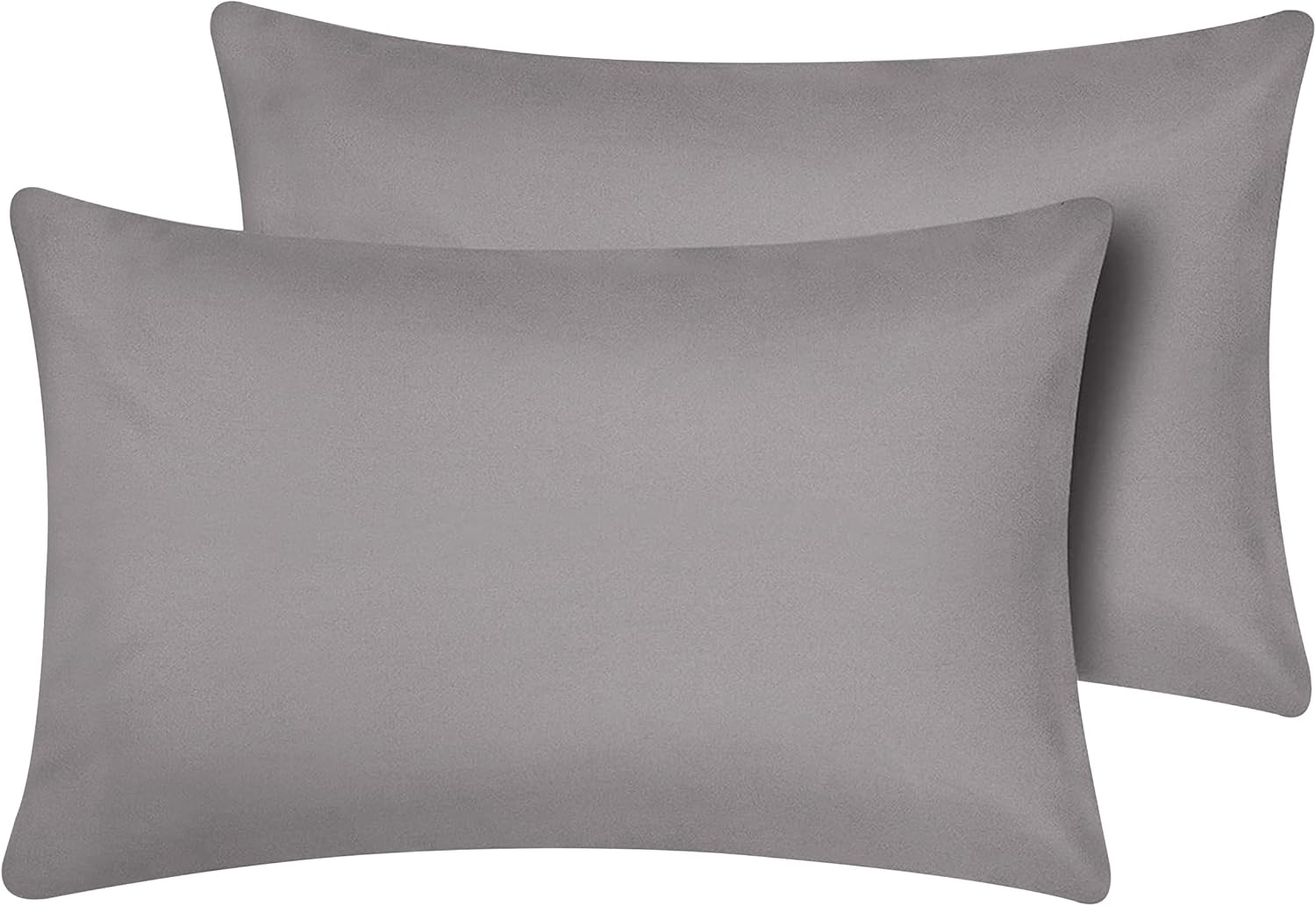 Oxford Homeware Grey Pillow Cases 2 Pack Brushed Microfiber – Standard Pillowcas...