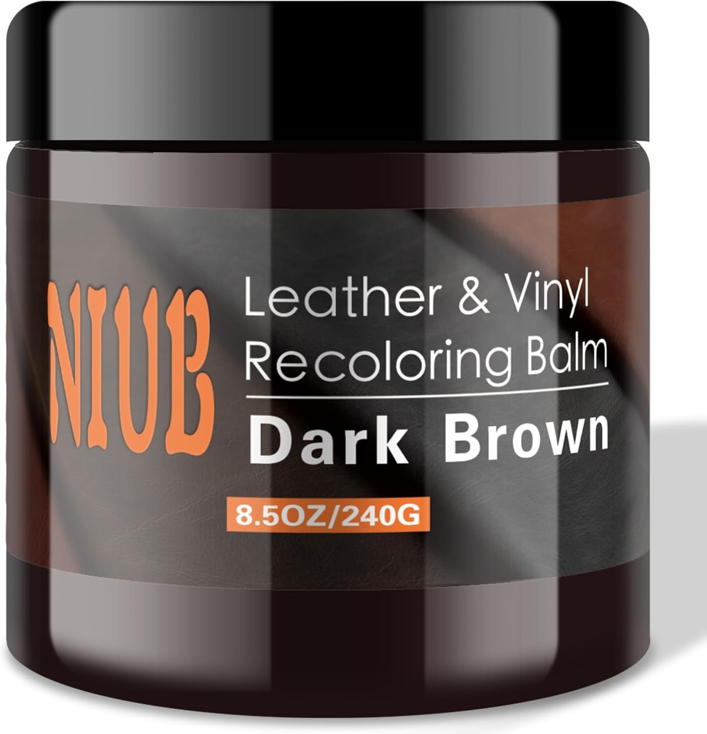 NIUB Leather Recoloring Balm, 8.5Oz Dark Brown Leather Color Restorer, Leather S...