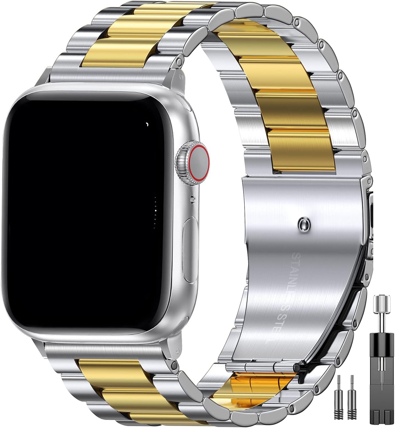 EPULY Metal Band Compatible with Apple Watch Bands for Men & Women 49mm 46mm 45m...