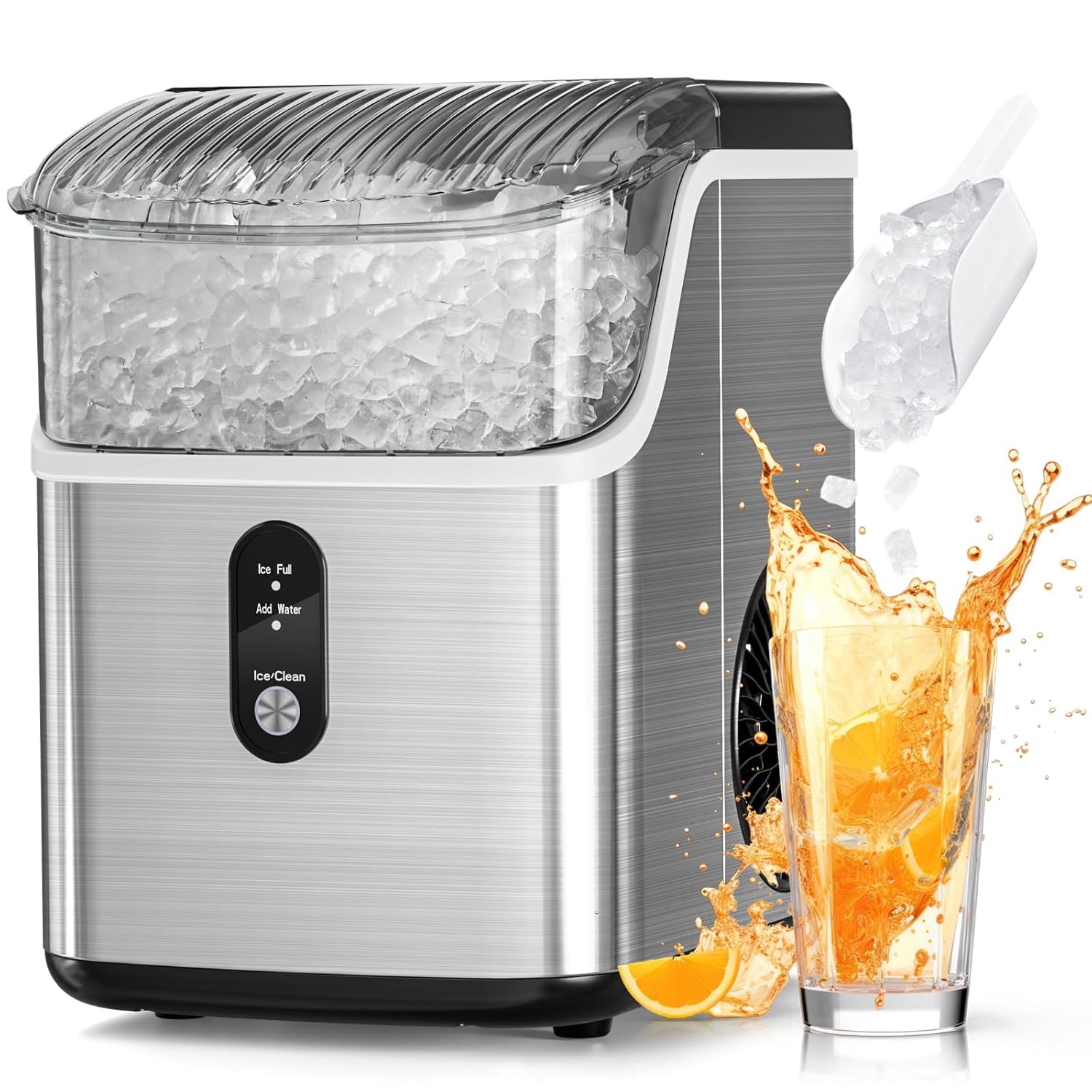 Nugget Ice Makers Countertop, Pebble Ice Machine with Chewable Pellet Ice, 34Lbs...