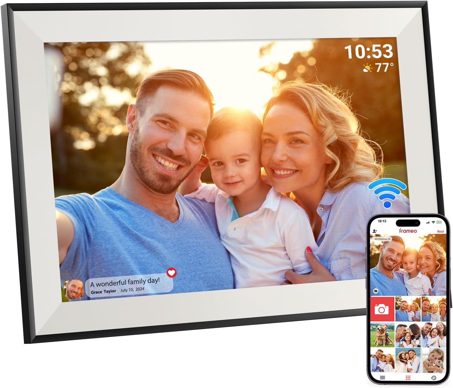 Frameo Digital Photo Frame 32GB WiFi 10.1 Inch, 12...