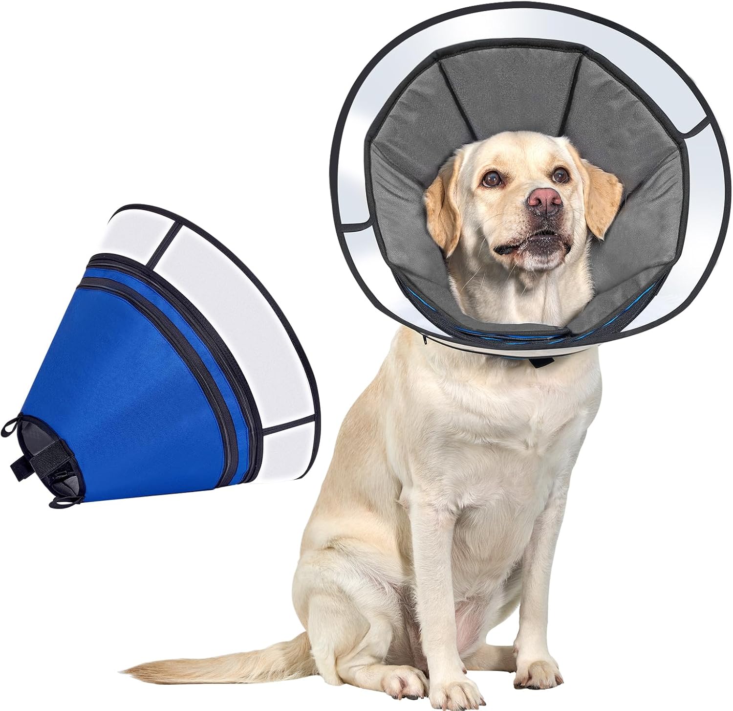 Dog Cone Collar for Dogs After Surgery,OneTigris Adjustable Head Cone for Large...