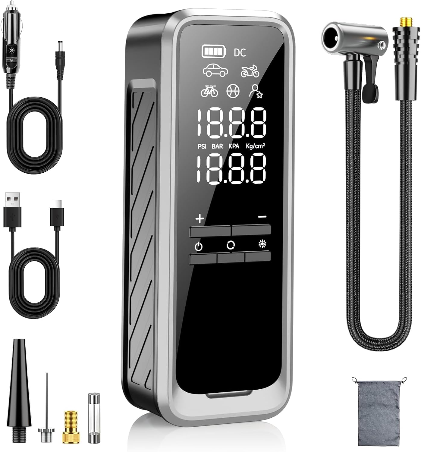 Cordless Tire Inflator Portable Air Compressor, Ti...