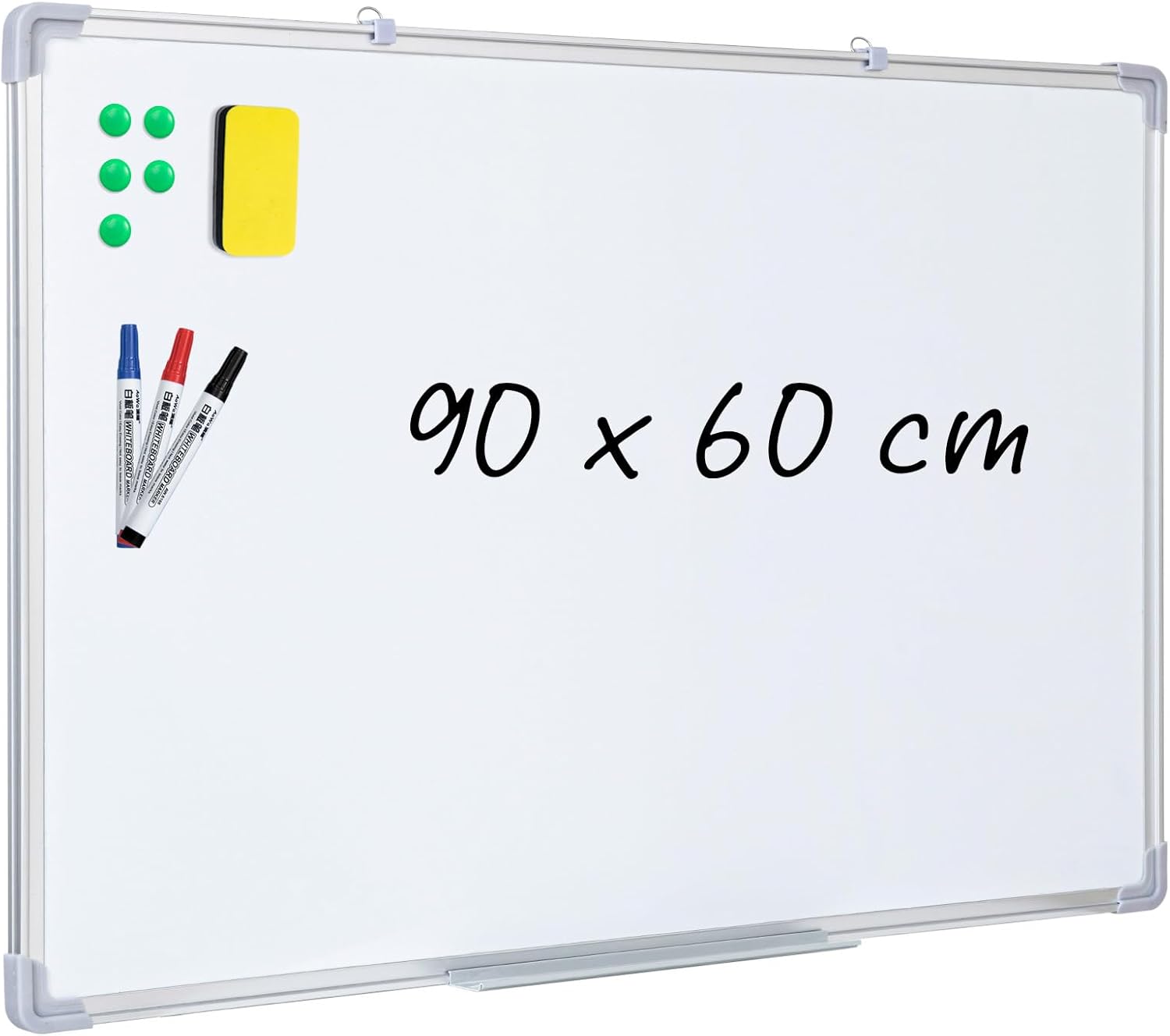 Magnetic Whiteboard, Dry Erase White Board, Silver Aluminium Frame, Double Side...