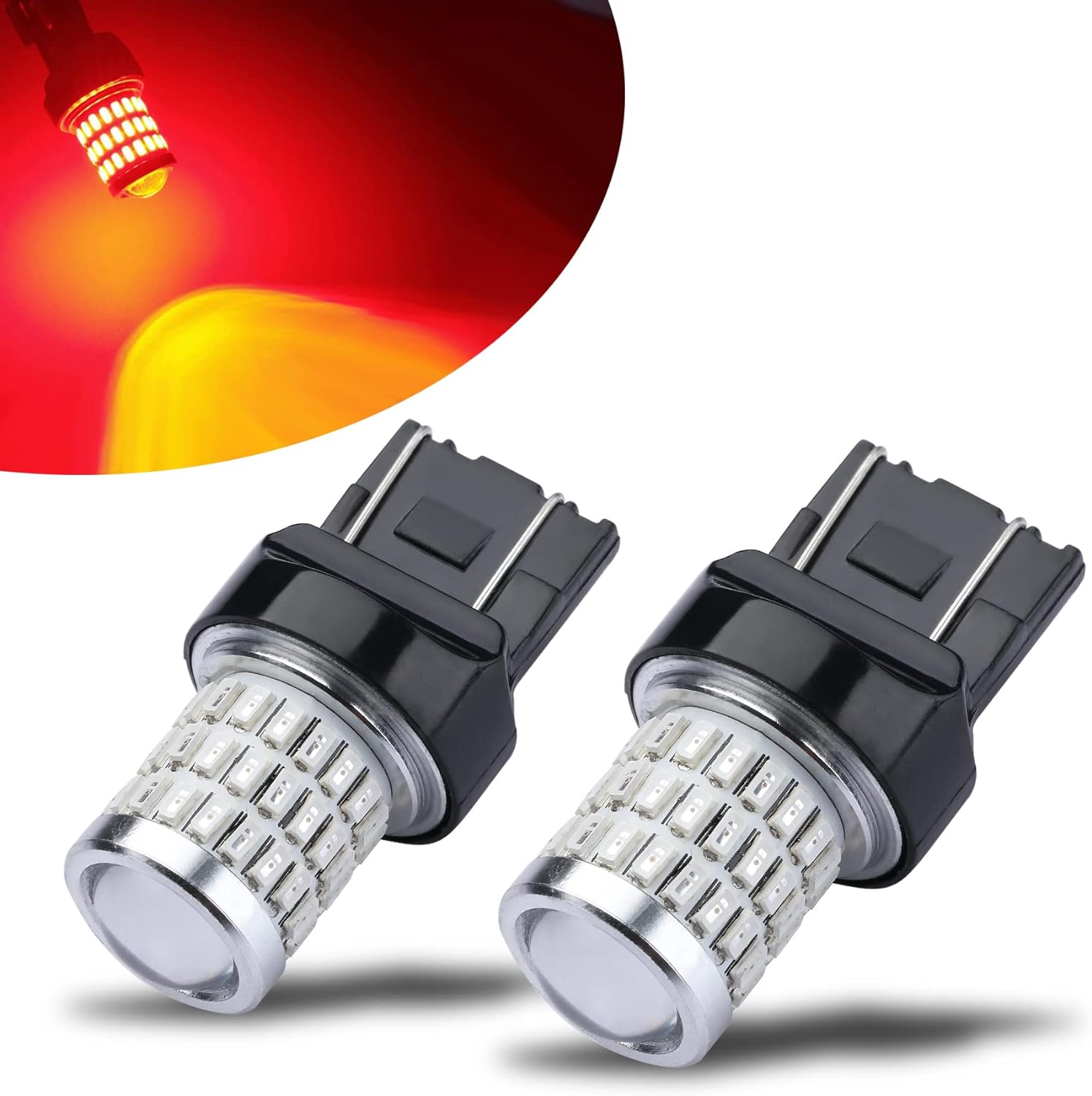 iBrightstar 7443 LED Bulb Red, 7440 LED Brake Light Bulbs Super Bright for Rear...