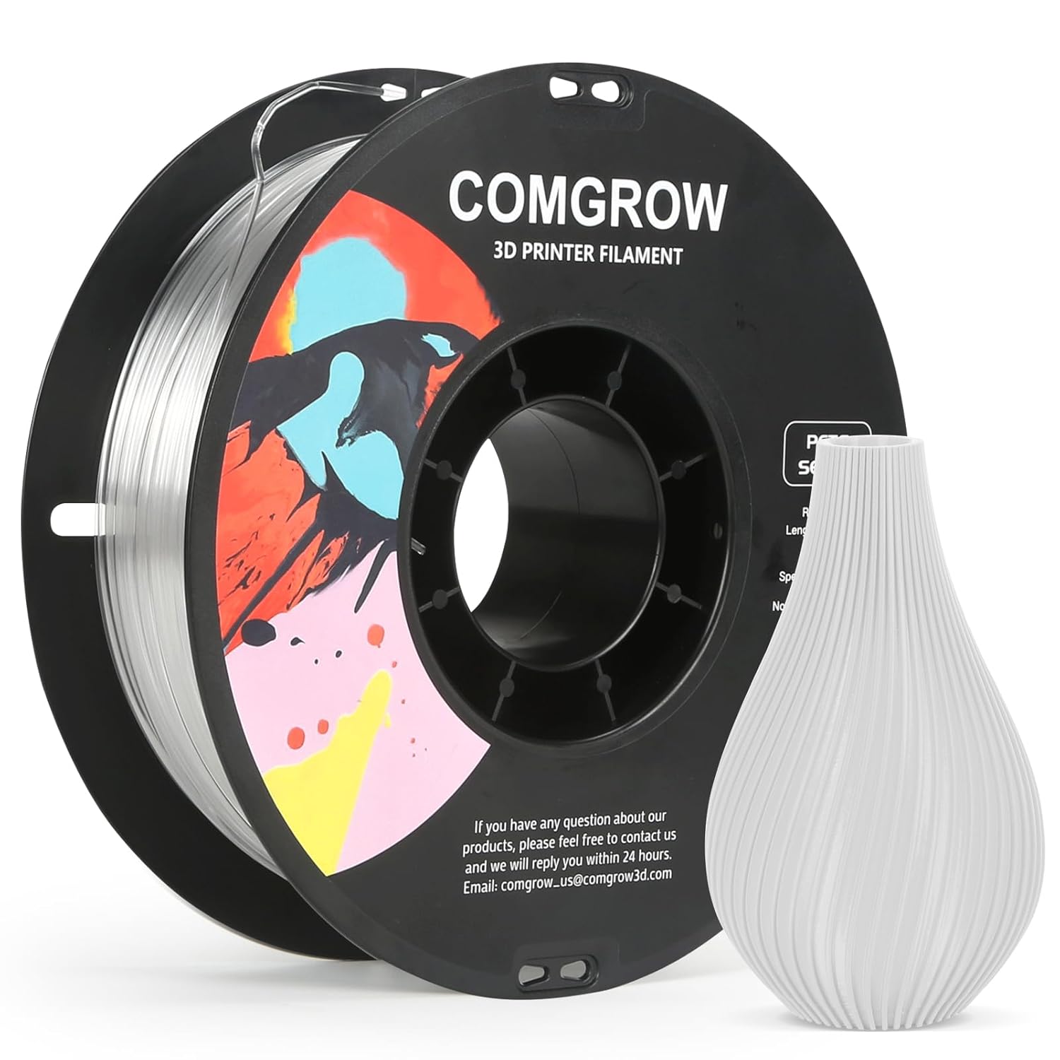 Comgrow PETG 3D Printer Filament 1.75mm, High Precision and Tough 3D Printer Fil...