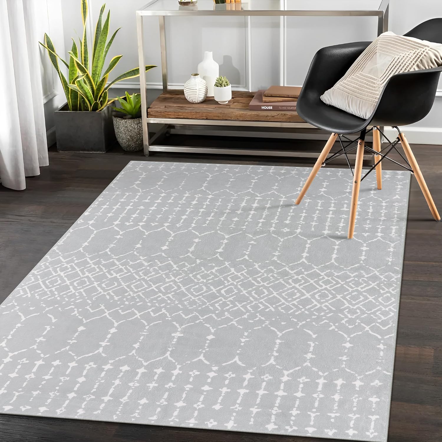 Lahome Moroccan Washable Living Room Area Rug - 3x5 Small Rugs for Bedroom Throw...
