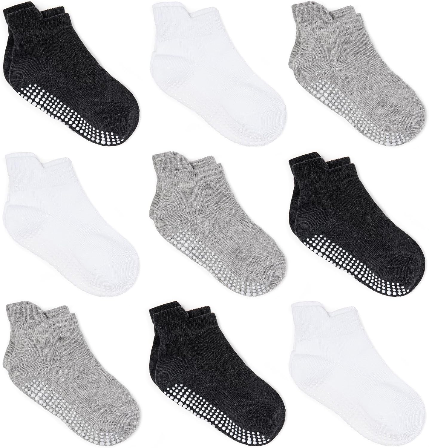 Zaples Baby Non Slip Grip Ankle Socks with Non Skid Soles for Infants Toddlers K...