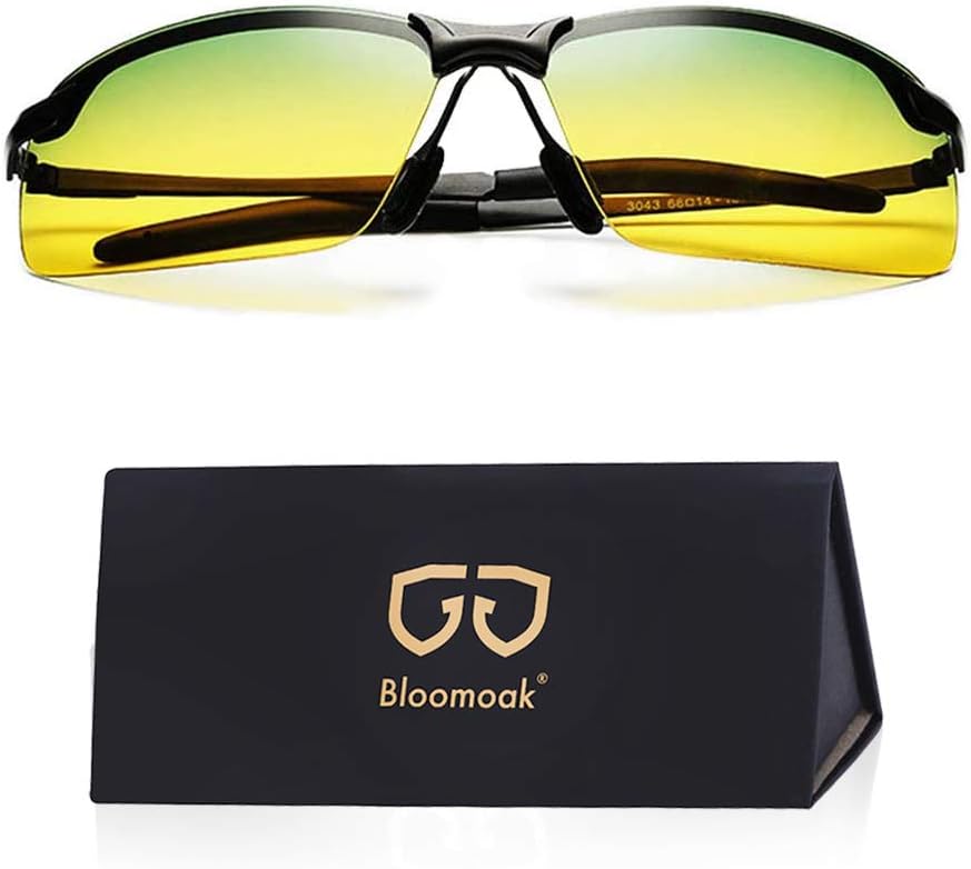 B BLOOMOAK Day Night Driving Glasses- Anti-Glare Night Vision Glasses Men Polari...