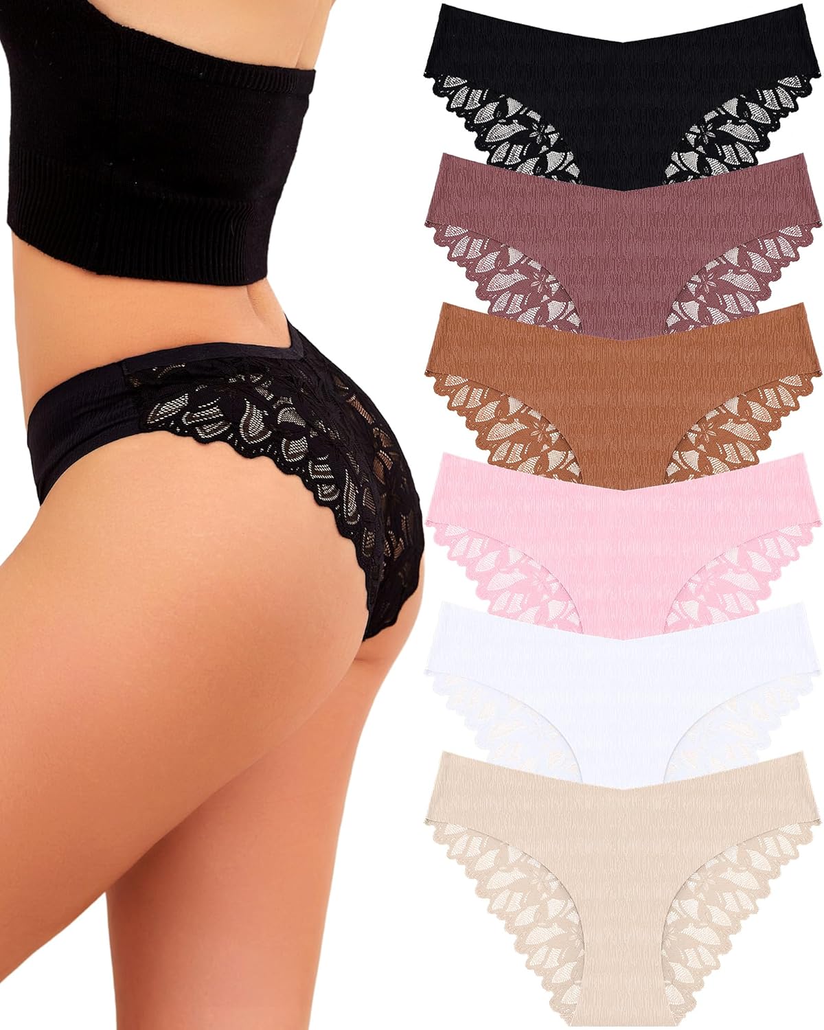 UNDER THE SEA Sexy Underwear for Women Seamless Soft Lace Hipster Ladies No Show...