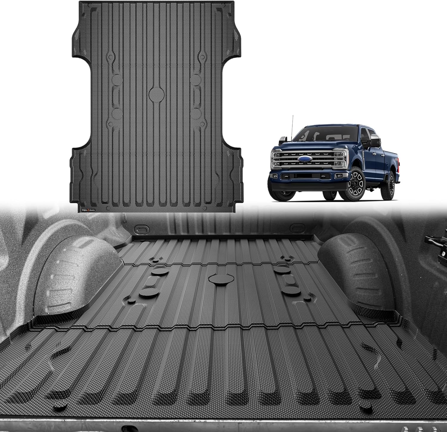 TripleAliners Truck Bed Mat Compatible with 2017-2024 2025 Ford Super Duty F250/...