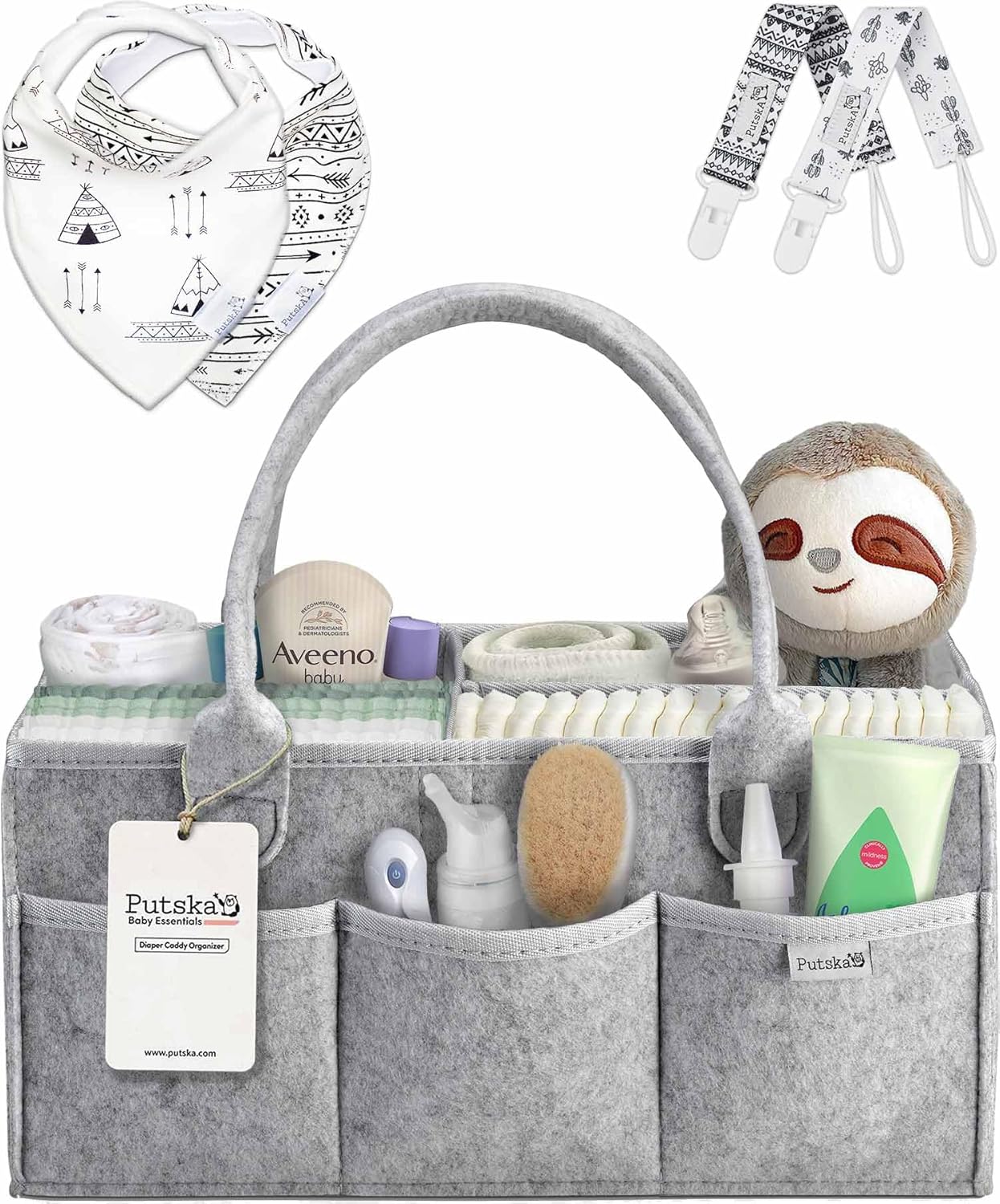 Baby Nappy Caddy Organiser Set - Baby Shower Gifts, Newborn Essentials, New Baby...